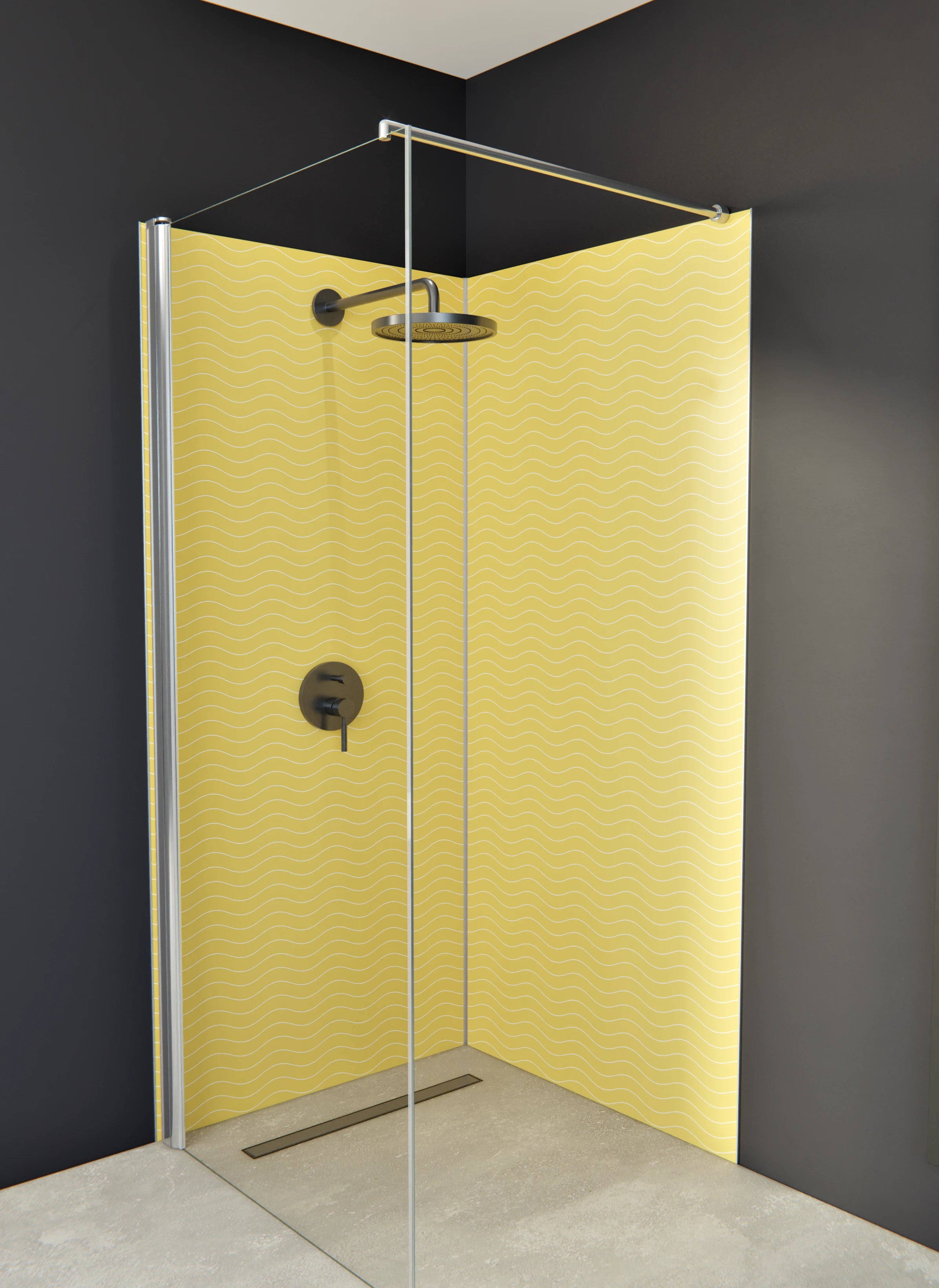 Duschrückwand - Onde - Abisso - Oro