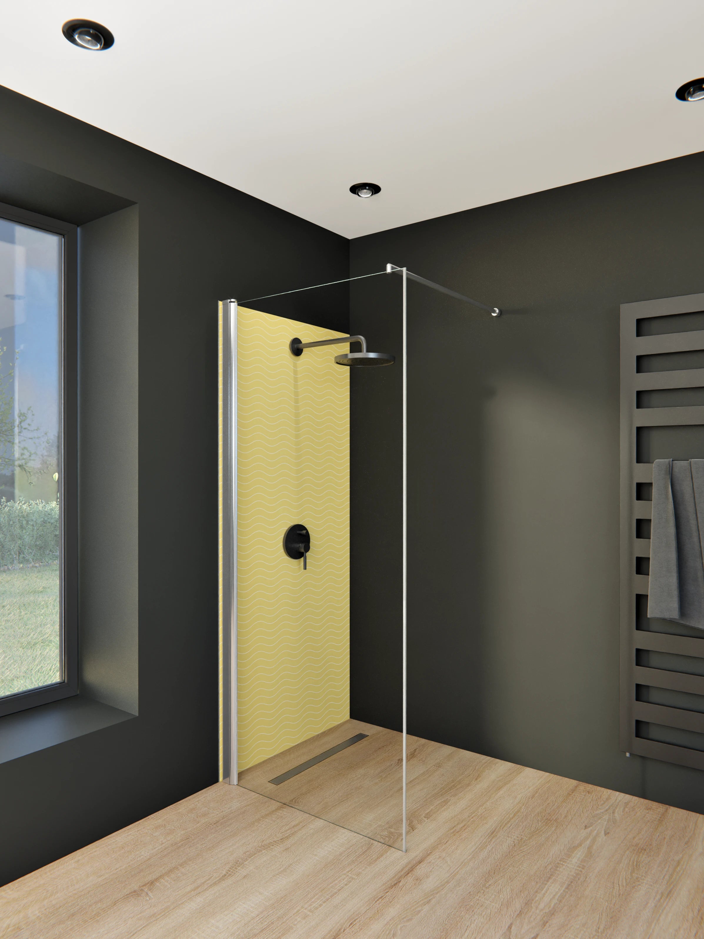 Duschrückwand - Onde - Abisso - Oro