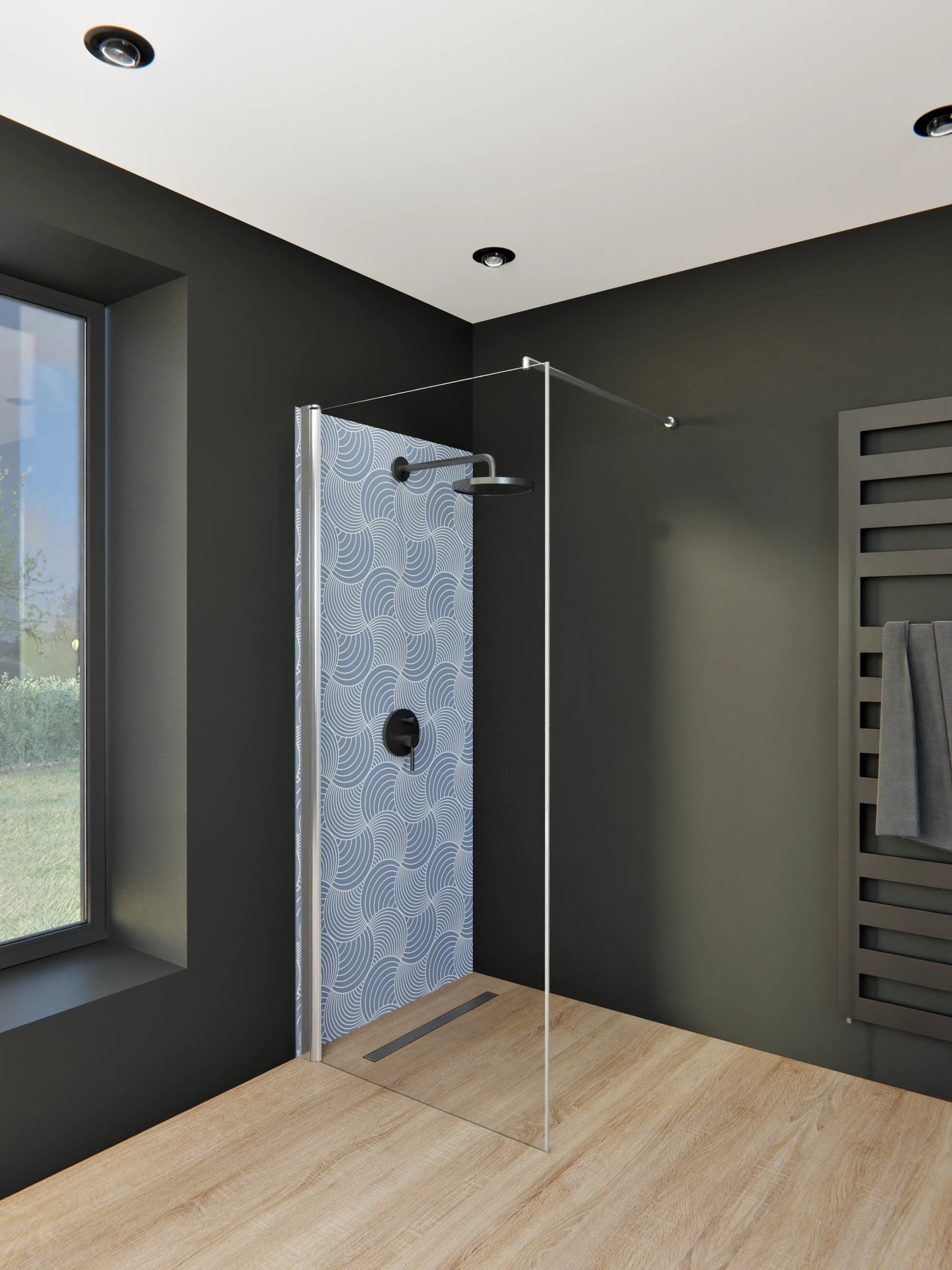 Duschrückwand - Onde - Immaginario - Azzurro polvere