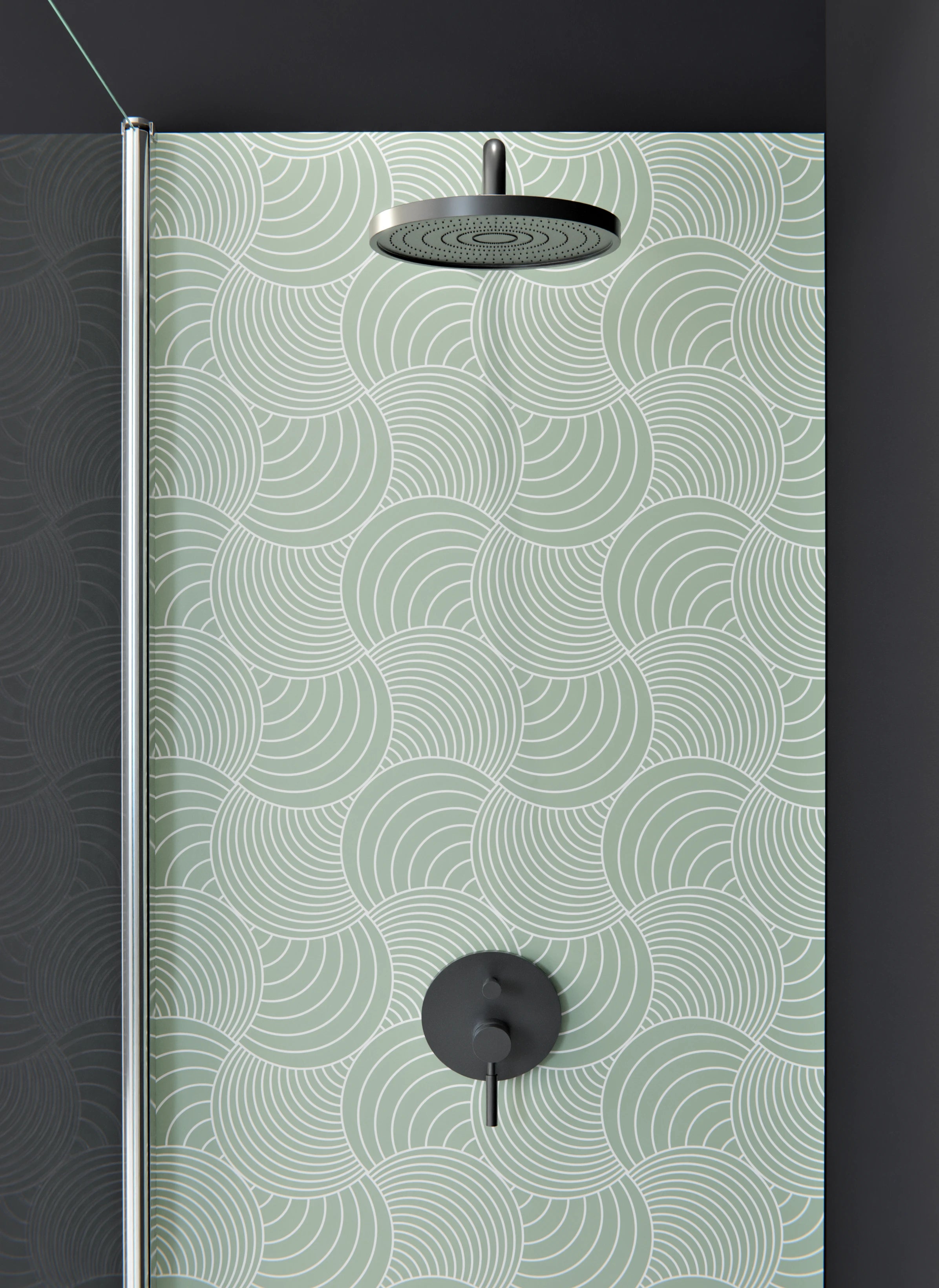 Duschrückwand - Onde - Immaginario - Salvia