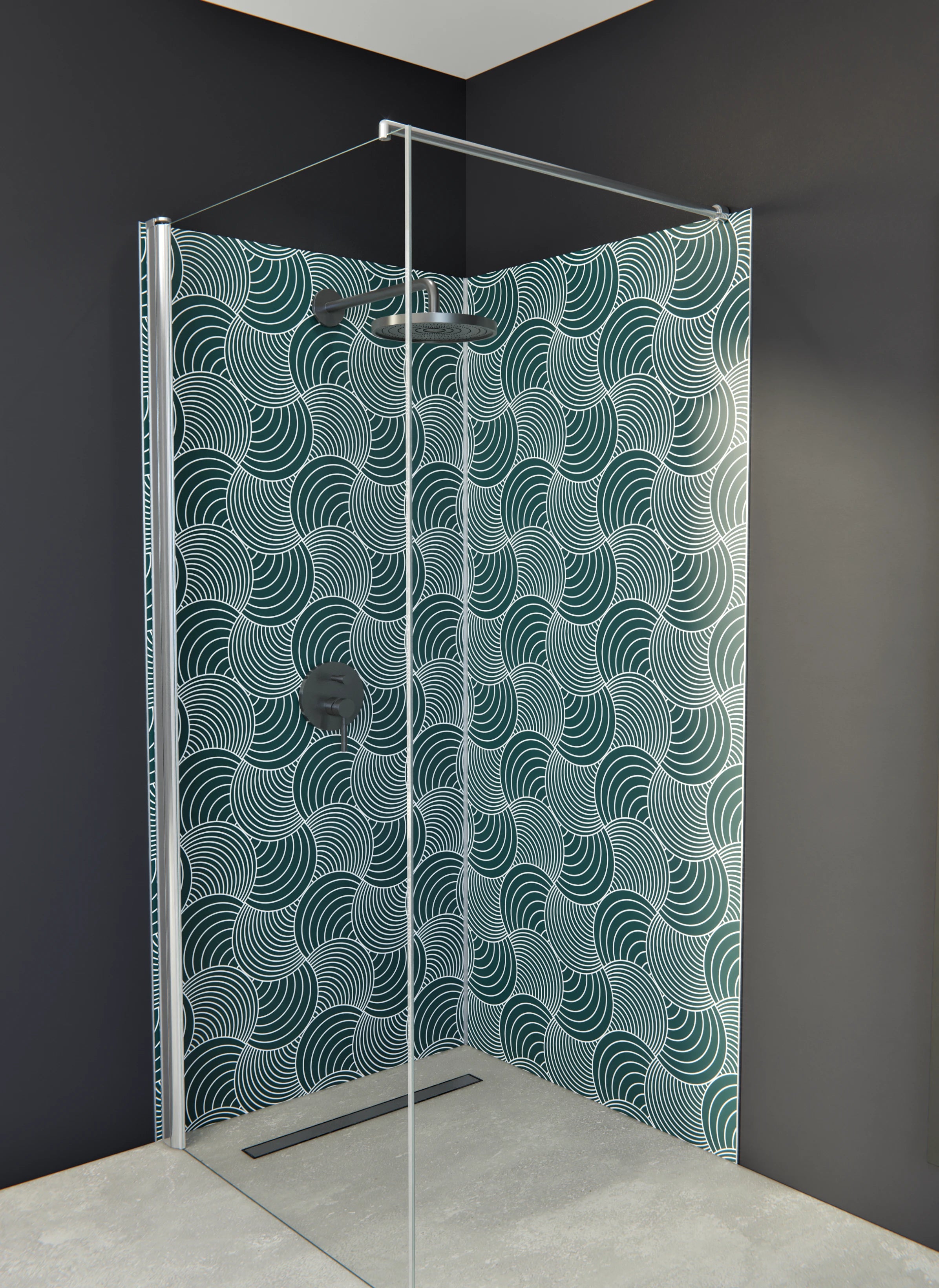 Duschrückwand - Onde - Immaginario - Verde petrolio