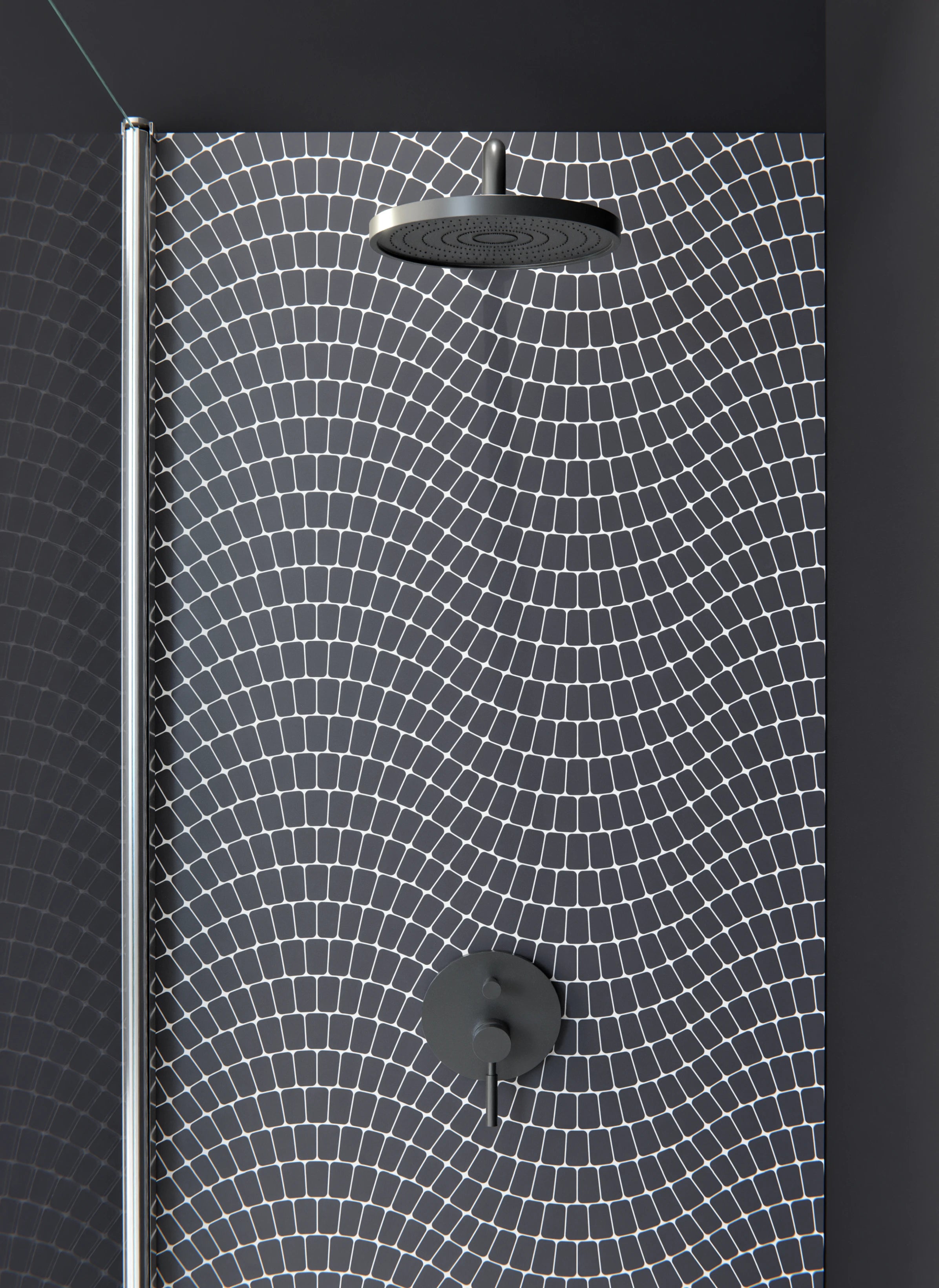 Duschrückwand - Onde - Sinuoso - Antracite