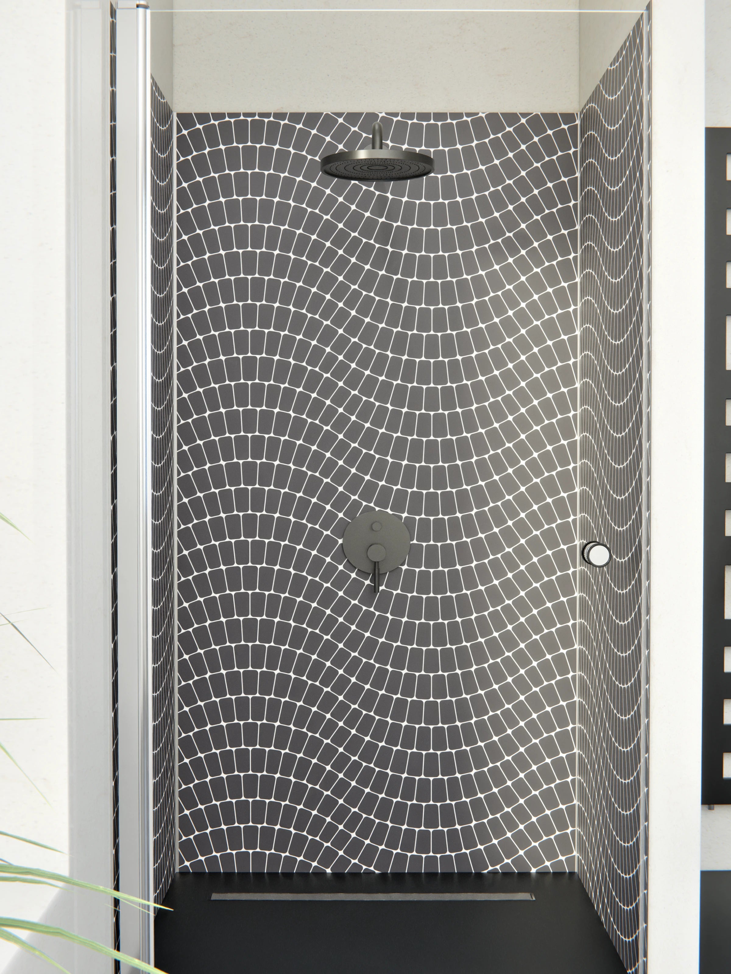 Duschrückwand - Onde - Sinuoso - Antracite