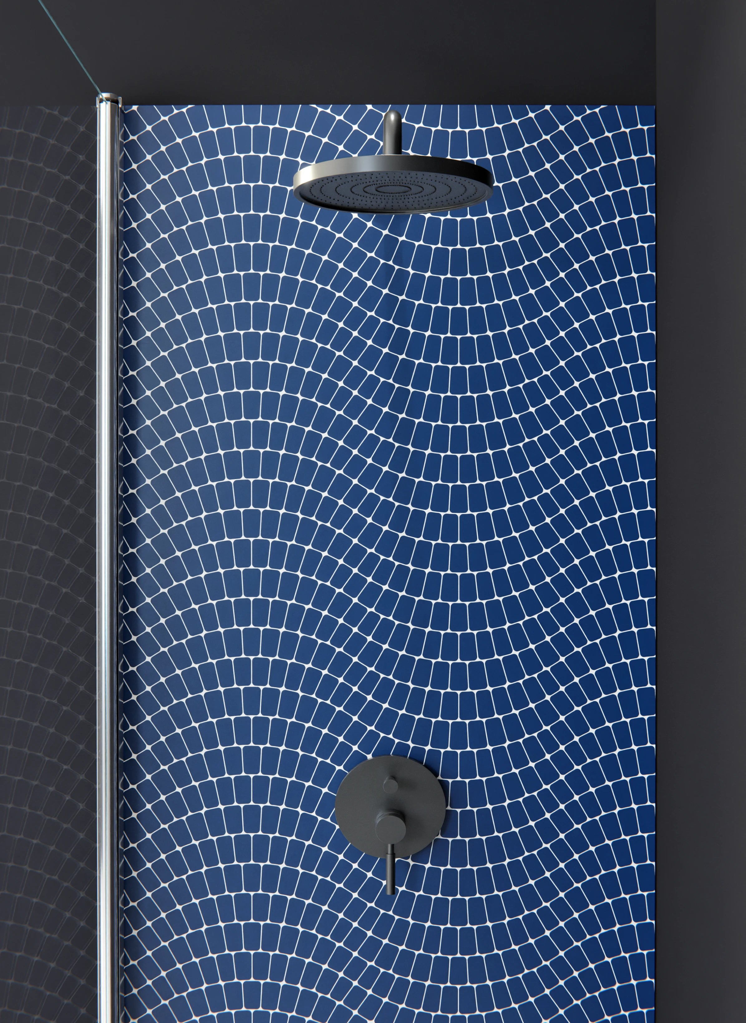Duschrückwand - Onde - Sinuoso - Blu notte