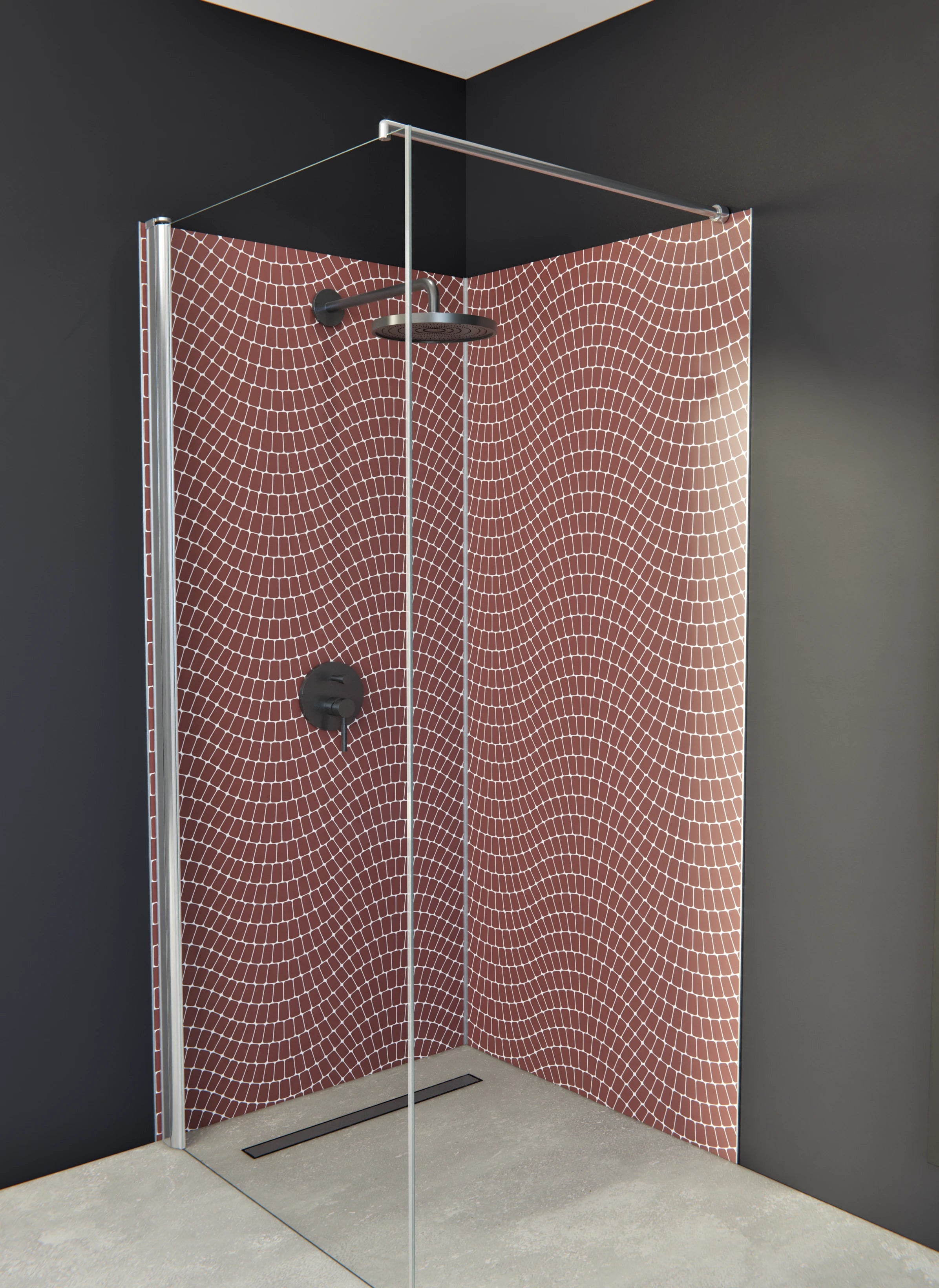 Duschrückwand - Onde - Sinuoso - Mattone