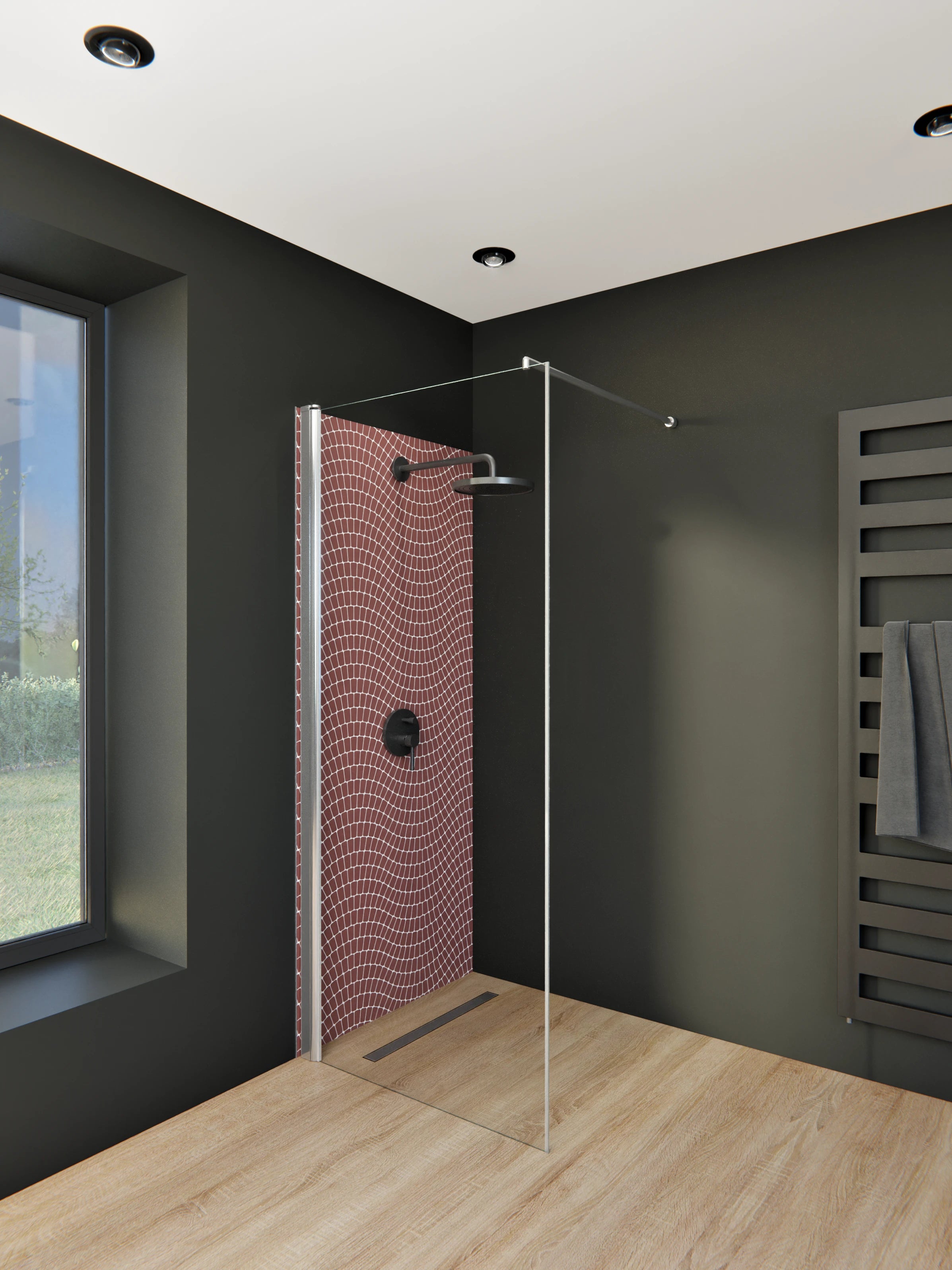 Duschrückwand - Onde - Sinuoso - Mattone