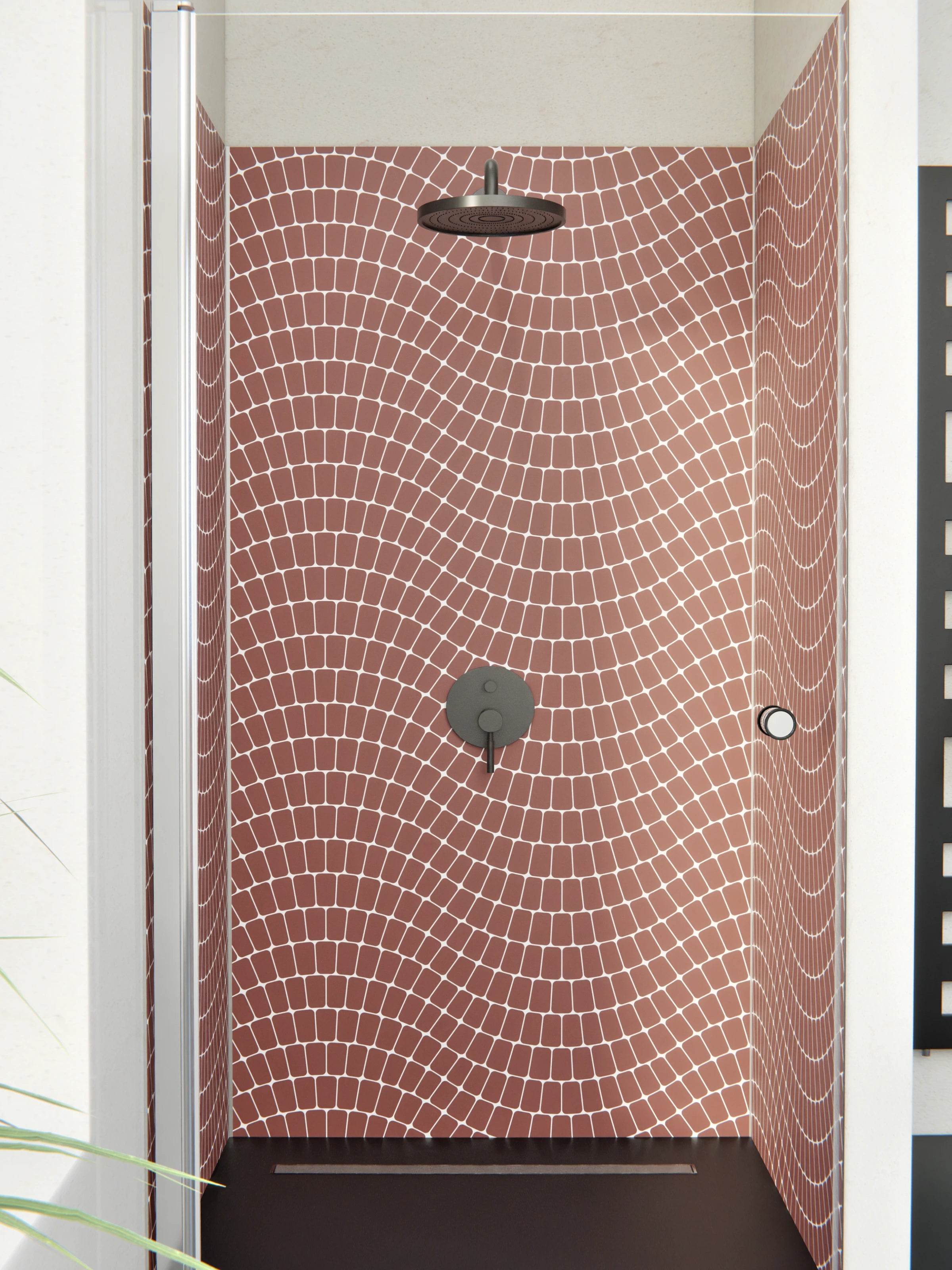 Duschrückwand - Onde - Sinuoso - Mattone