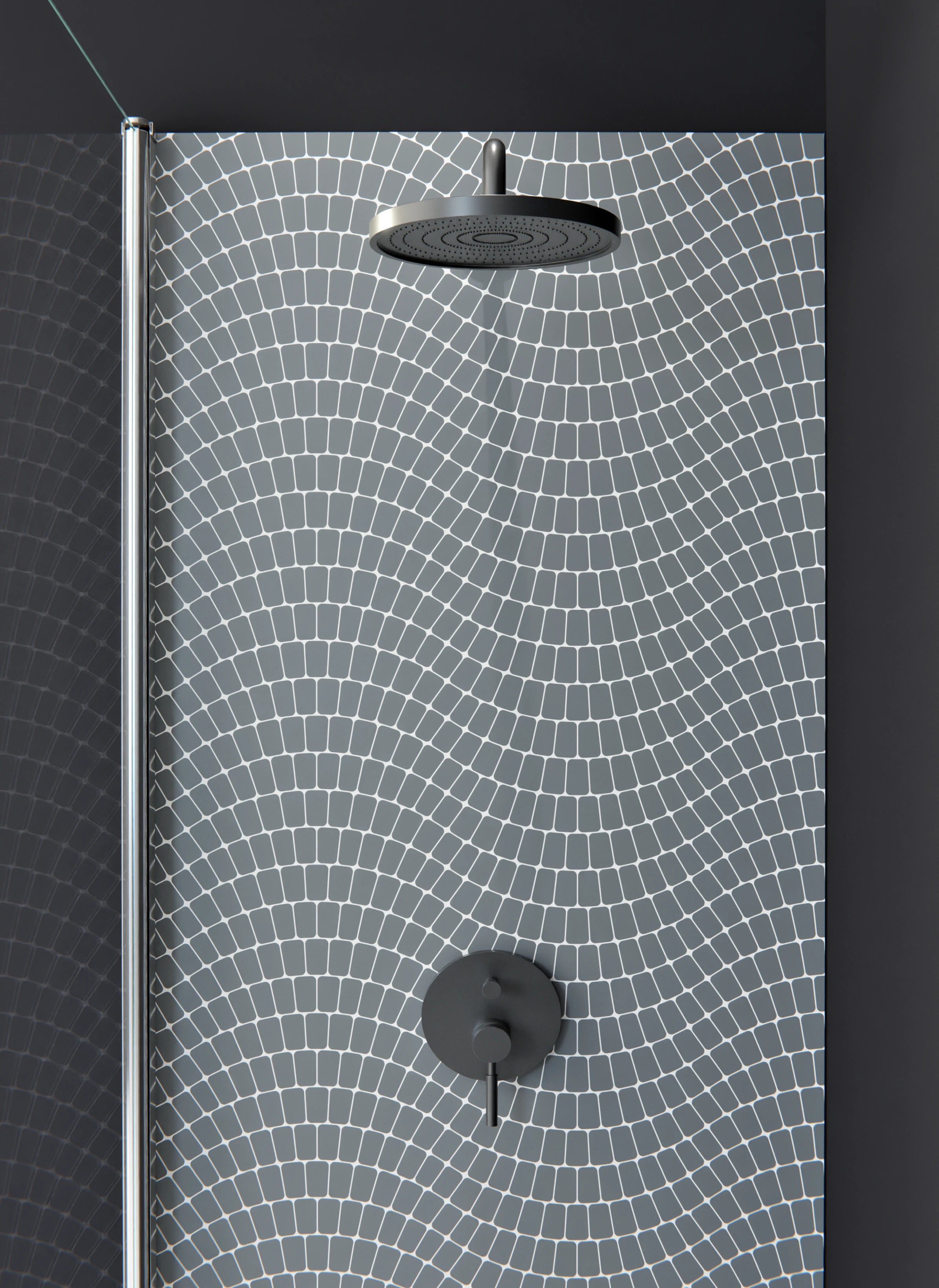 Duschrückwand - Onde - Sinuoso - Piombo
