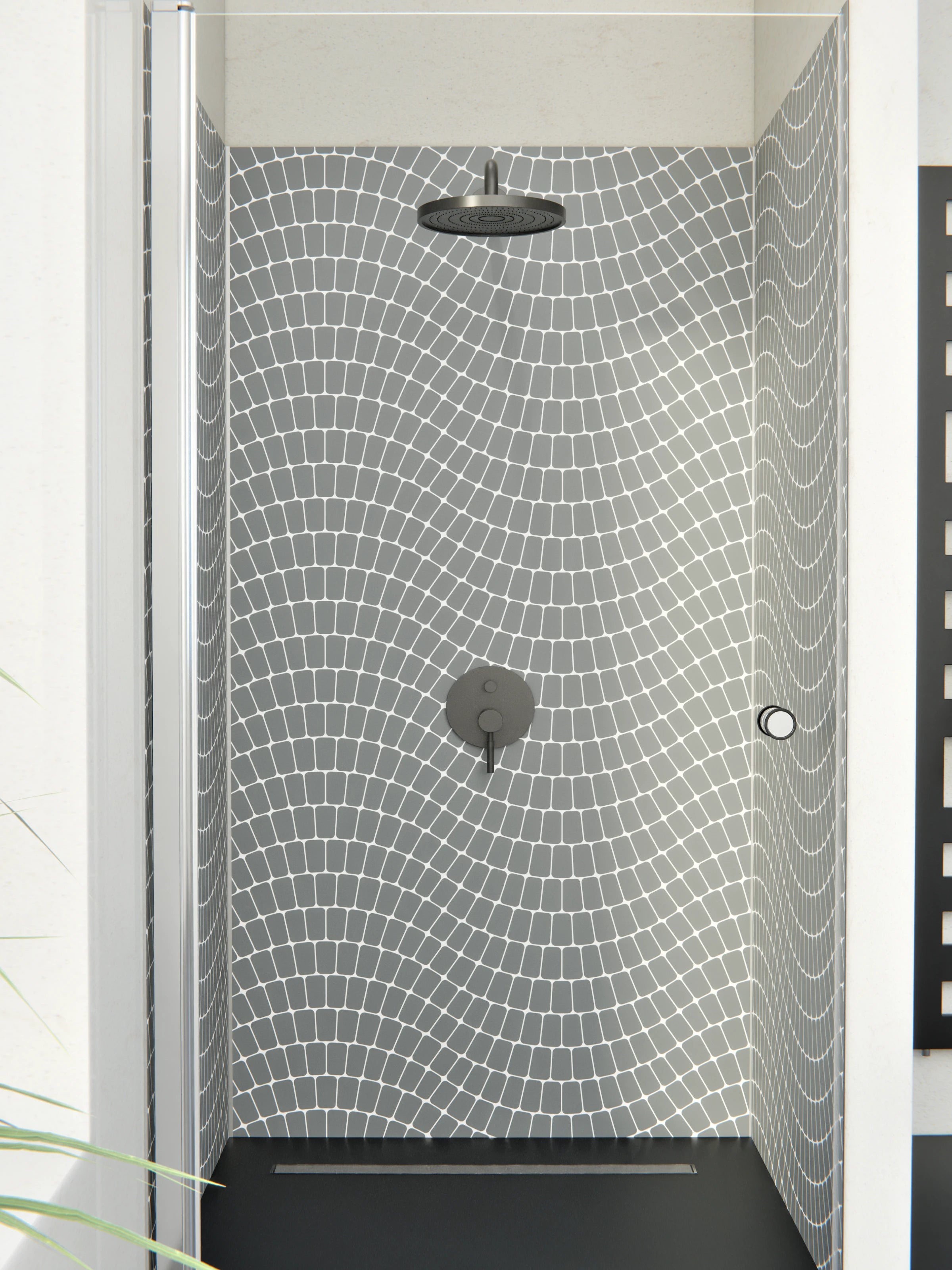 Duschrückwand - Onde - Sinuoso - Piombo