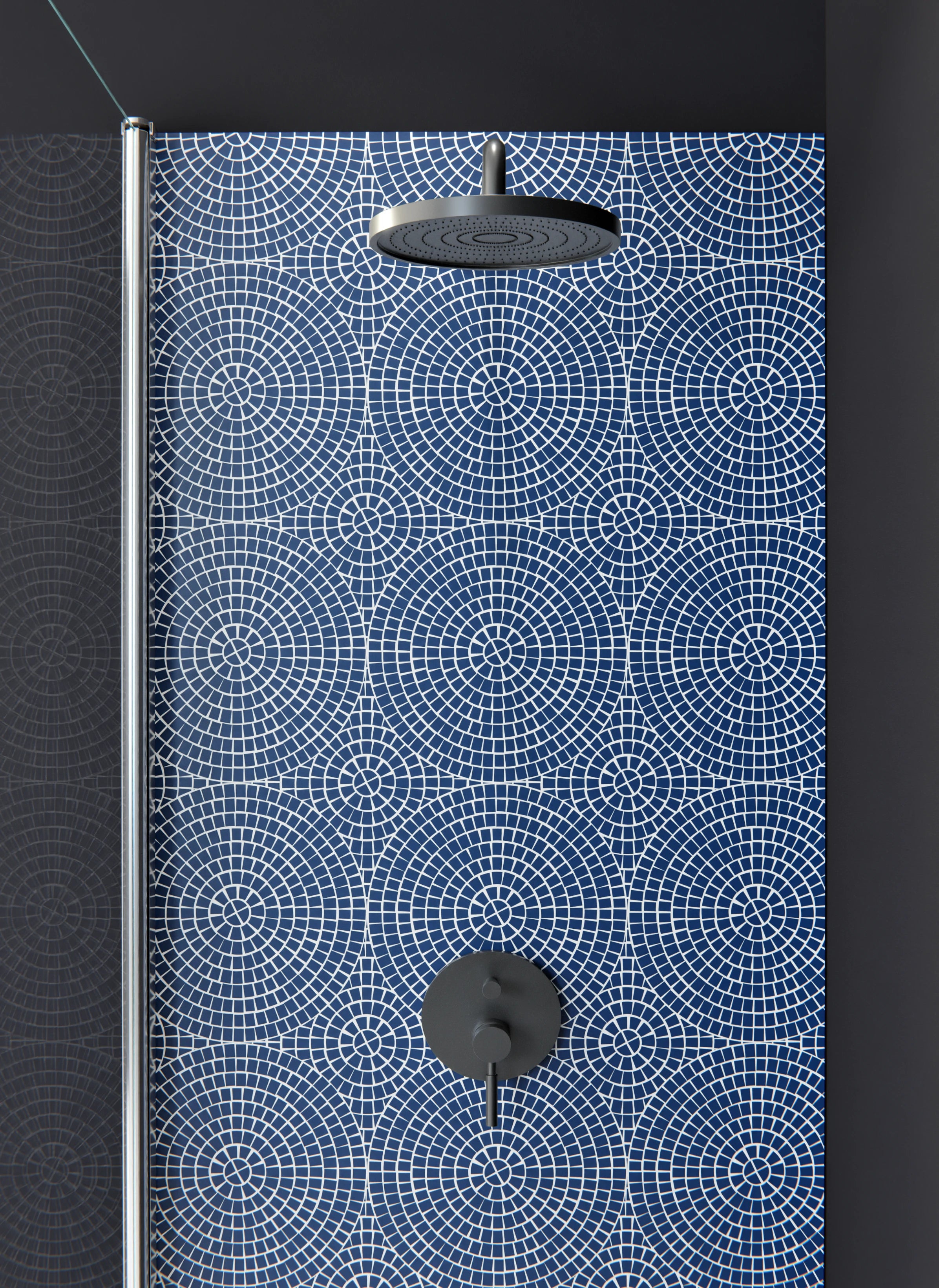 Duschrückwand - Pietre - Mosaico - Blu notte
