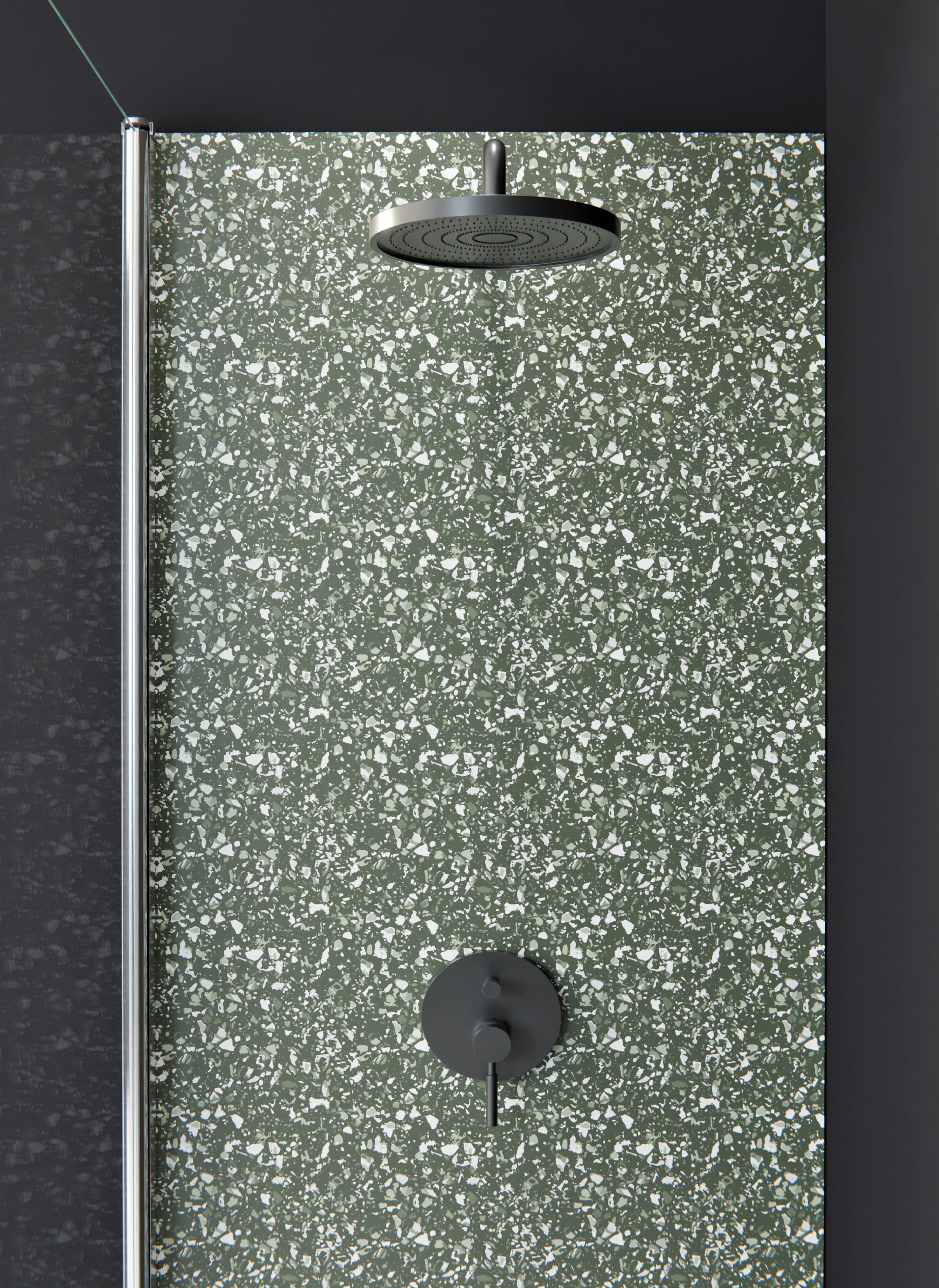 Duschrückwand - Pietre - Terrazzo - Bosco