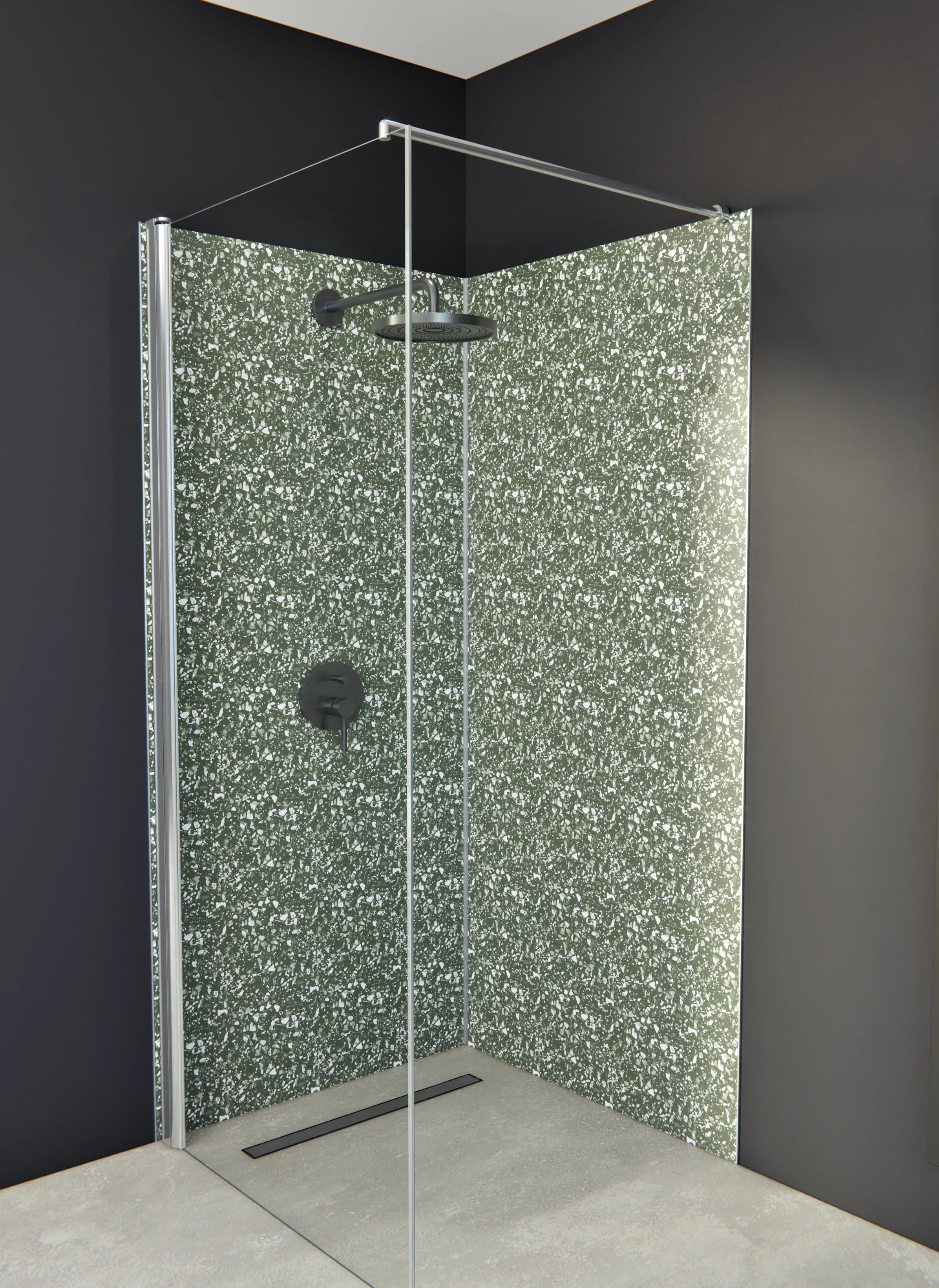 Duschrückwand - Pietre - Terrazzo - Bosco