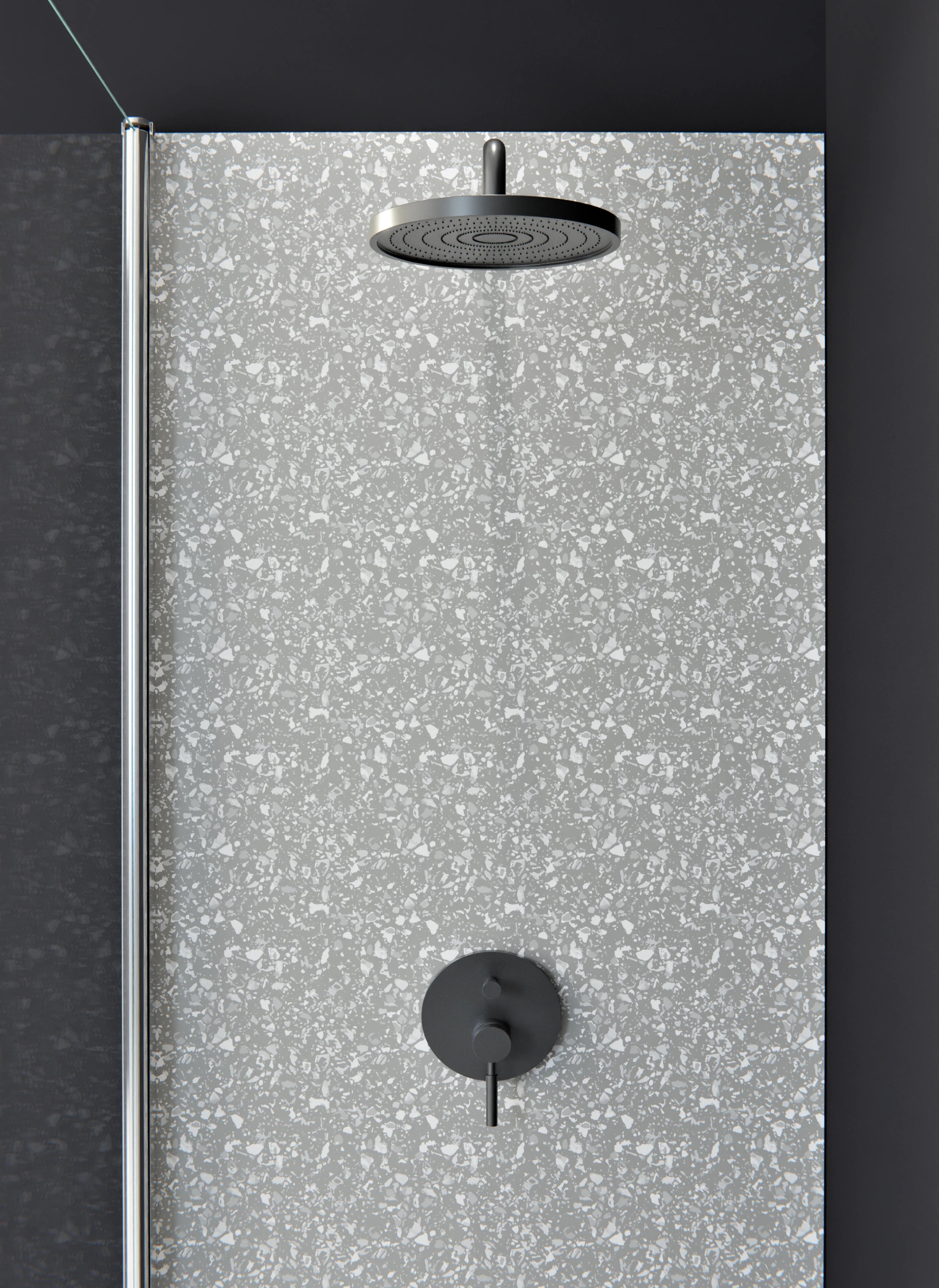 Duschrückwand - Pietre - Terrazzo - Cemento