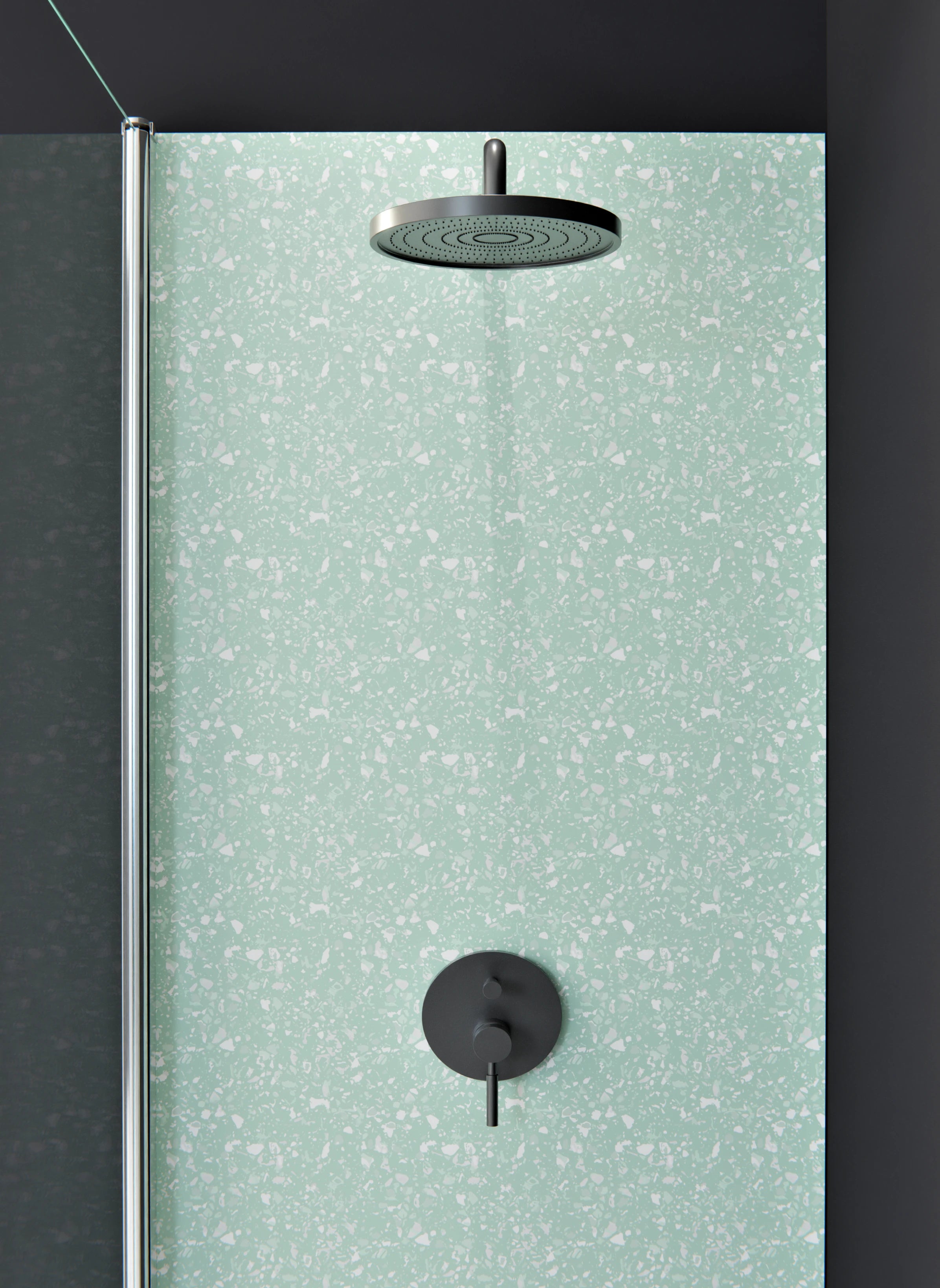 Duschrückwand - Pietre - Terrazzo - Menta