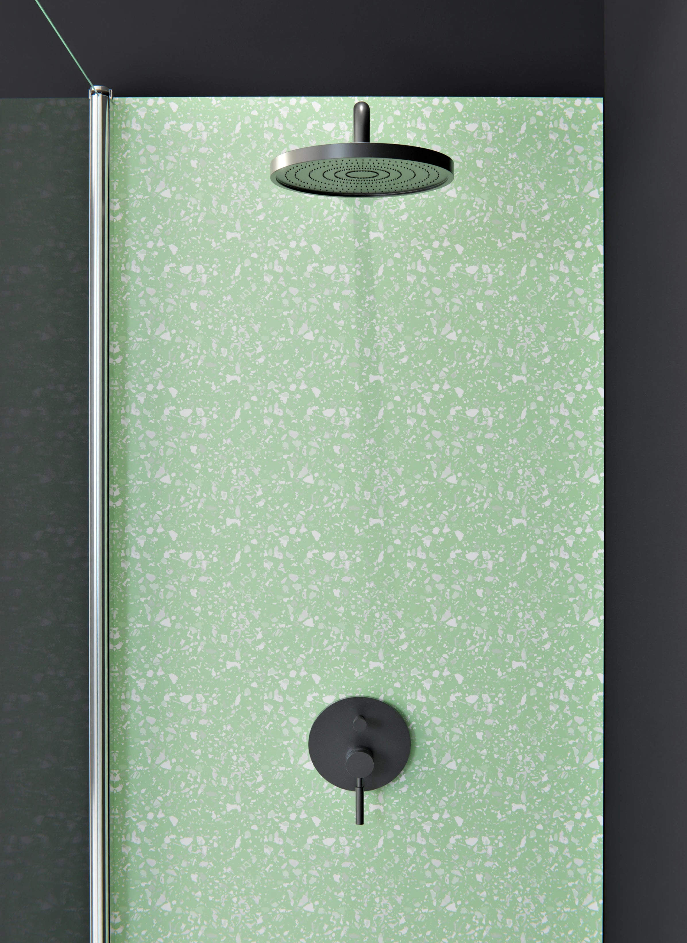 Duschrückwand - Pietre - Terrazzo - Muschio