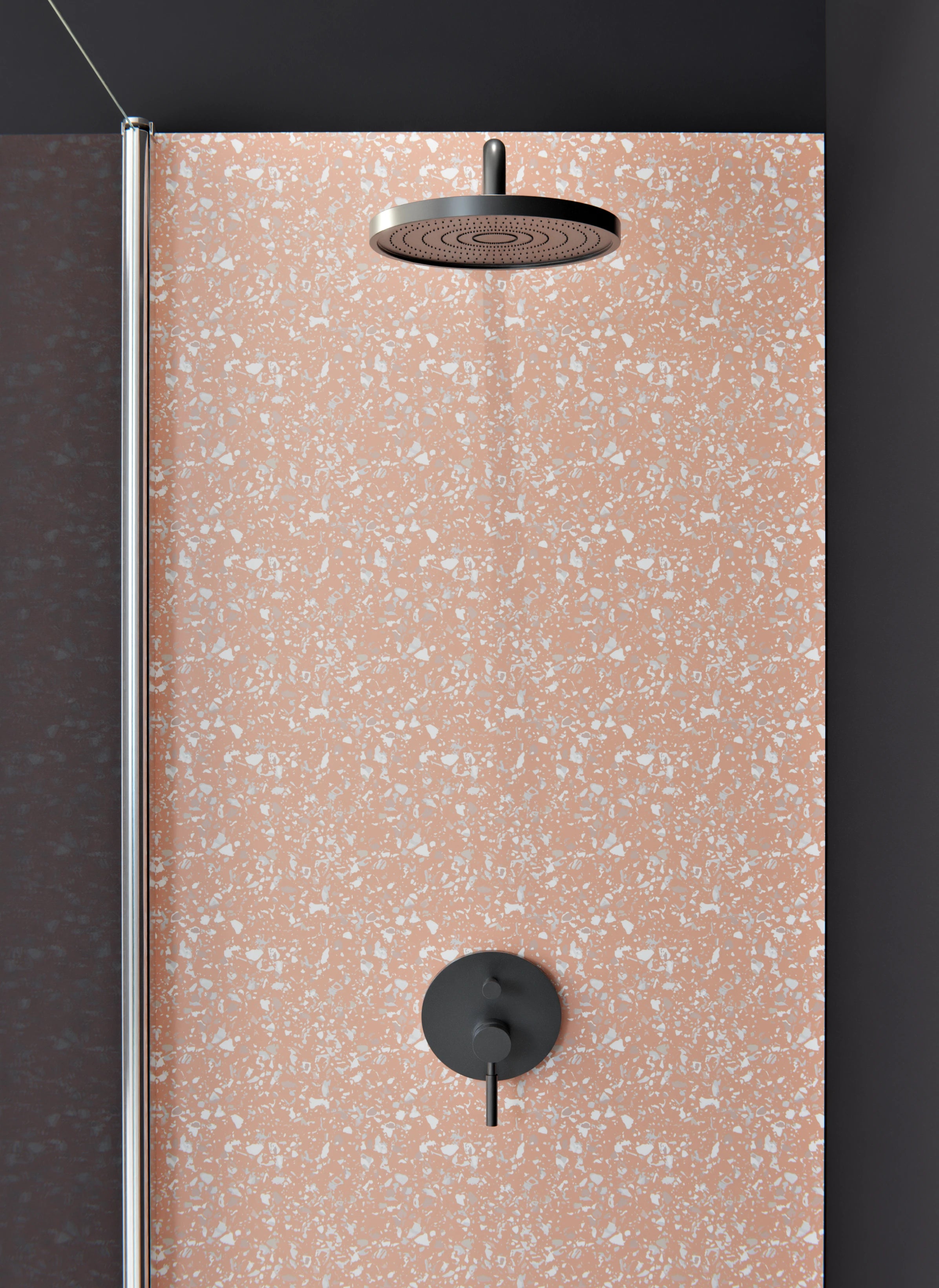 Duschrückwand - Pietre - Terrazzo - Salmone