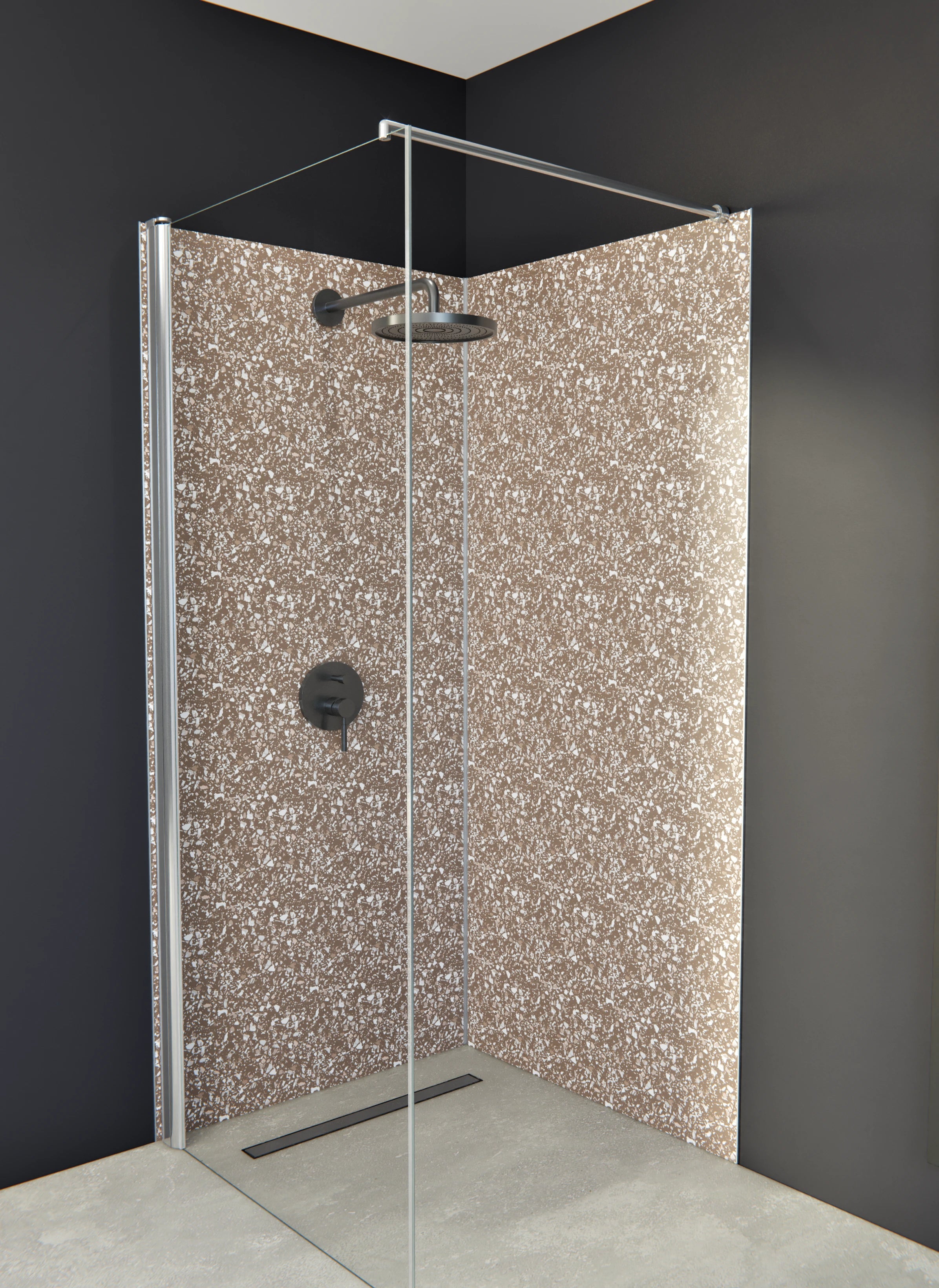 Duschrückwand - Pietre - Terrazzo - Sigaro