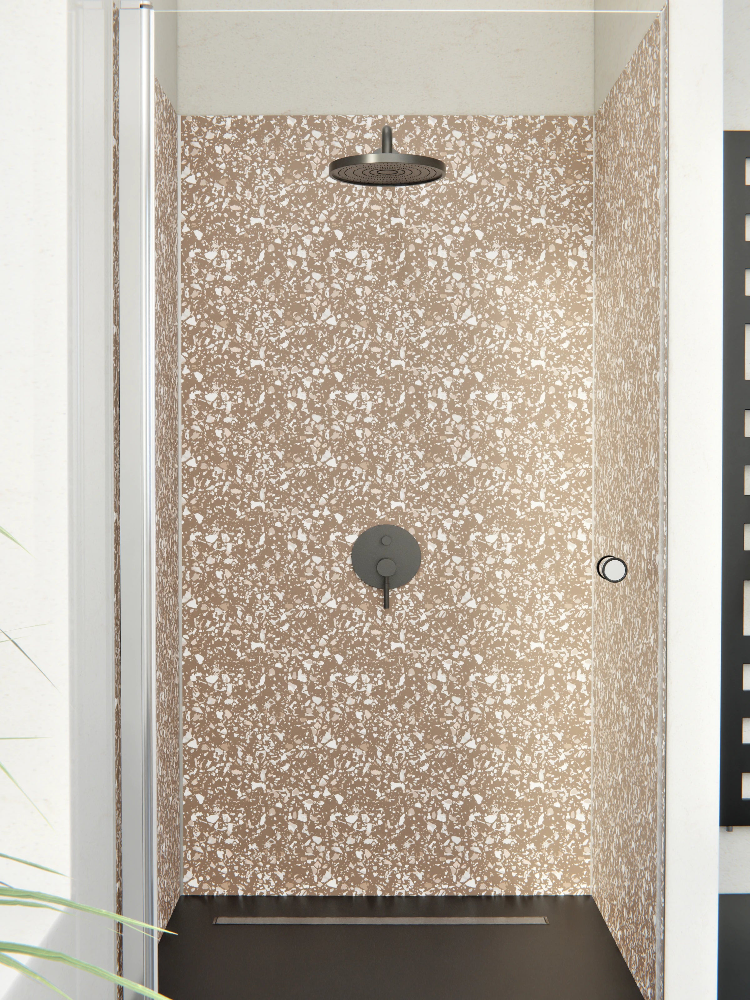 Duschrückwand - Pietre - Terrazzo - Sigaro