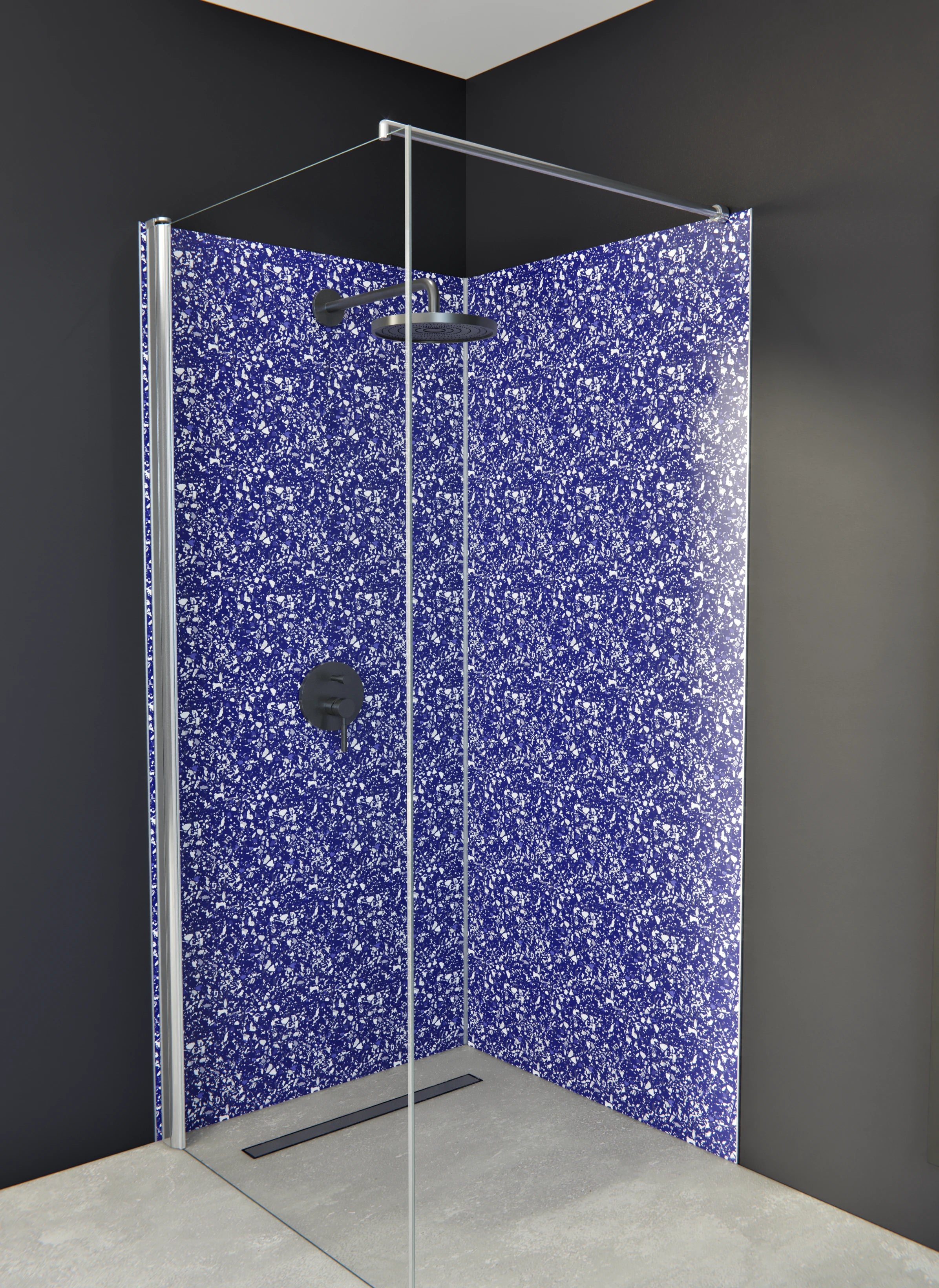 Duschrückwand - Pietre - Terrazzo - Zaffiro