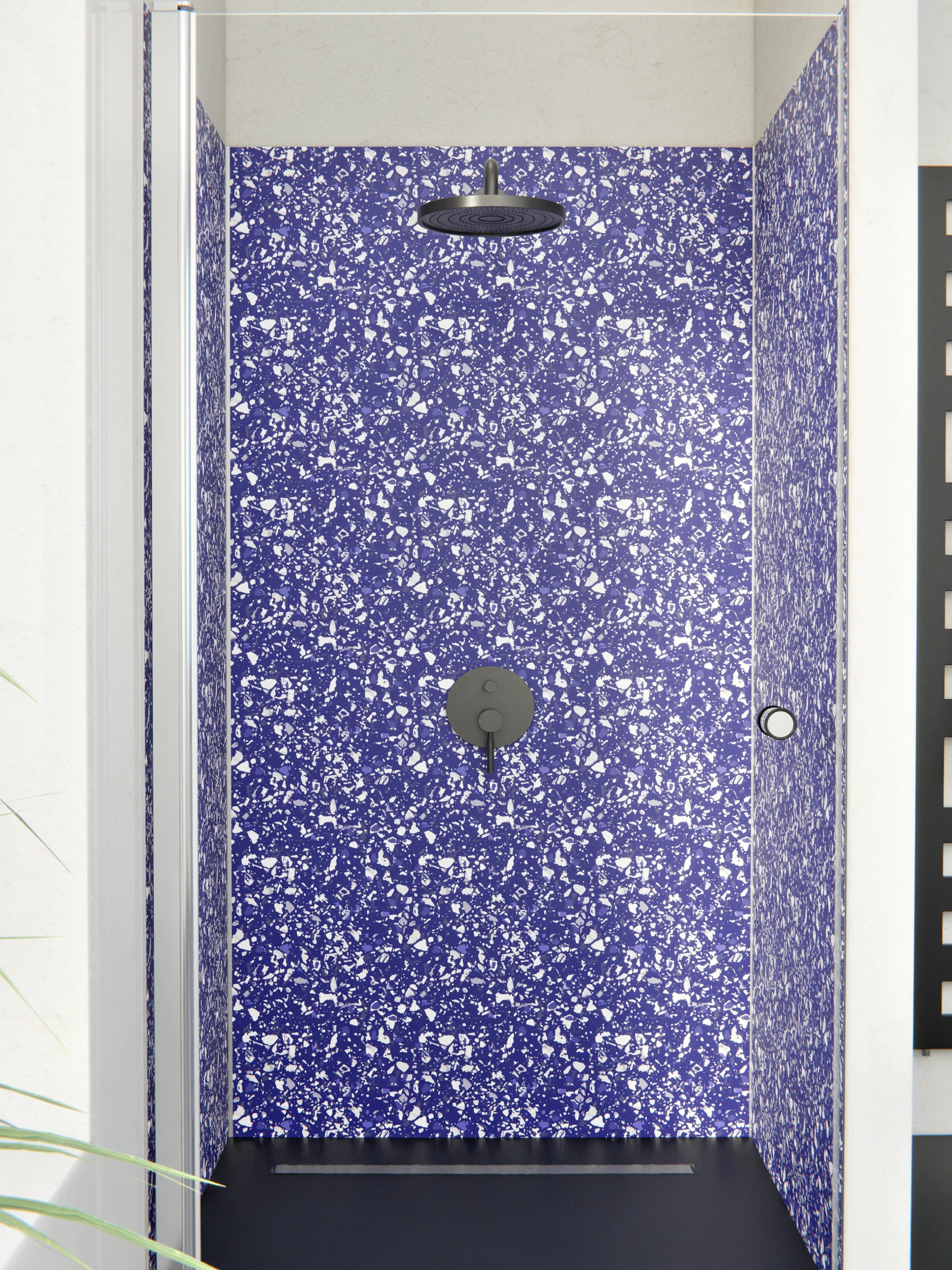 Duschrückwand - Pietre - Terrazzo - Zaffiro