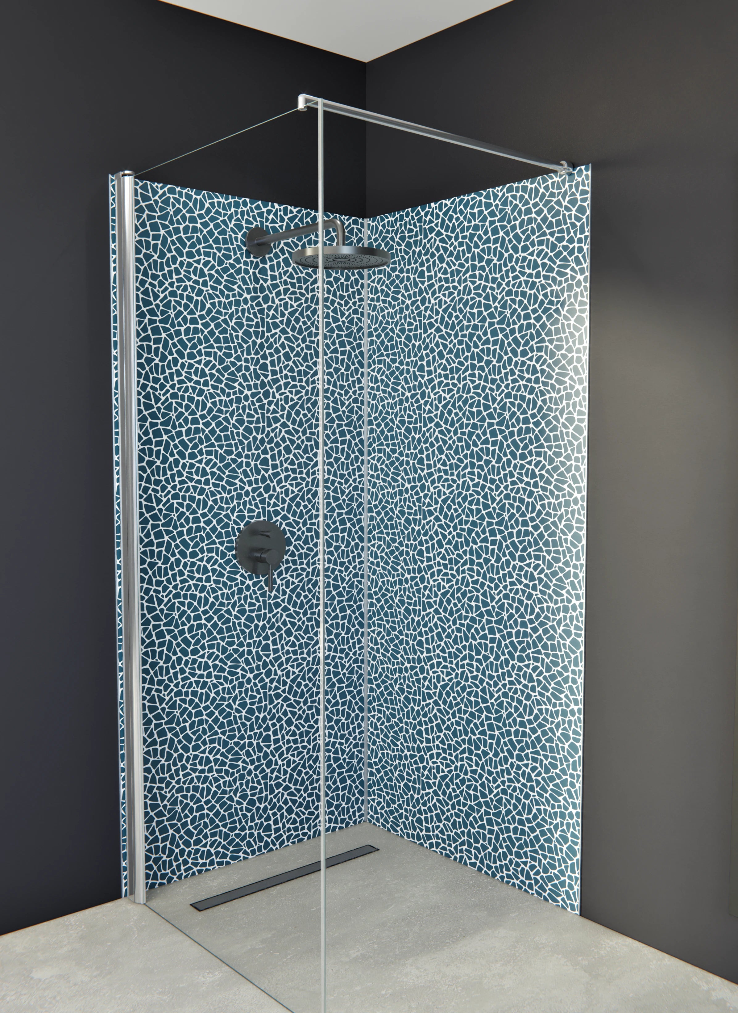 Duschrückwand - Pietre - Tessere - Blu Petrolio