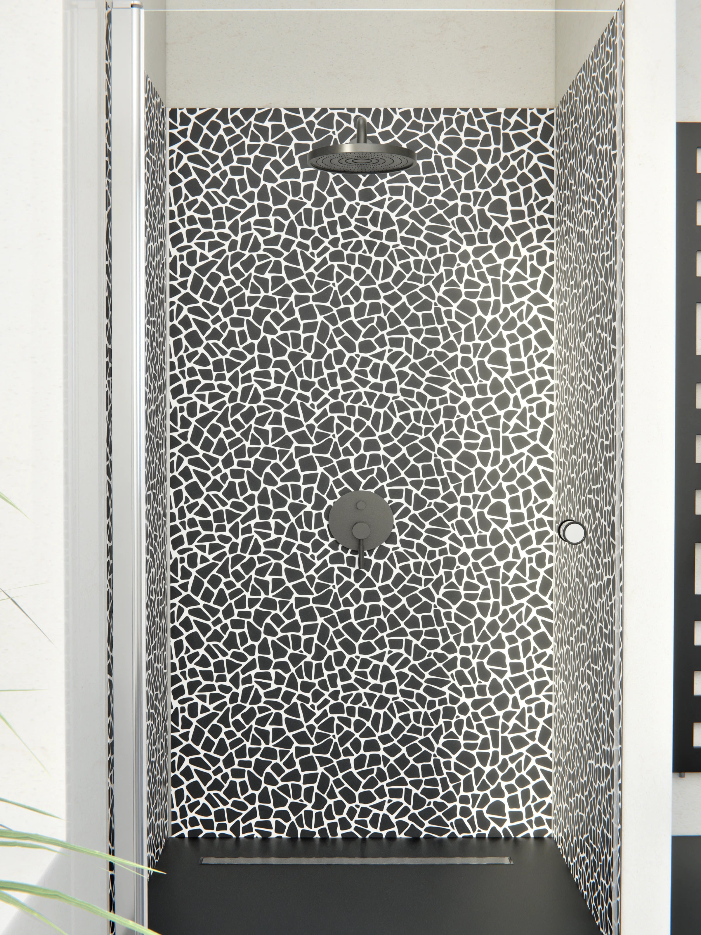 Duschrückwand - Pietre - Tessere - Carbone