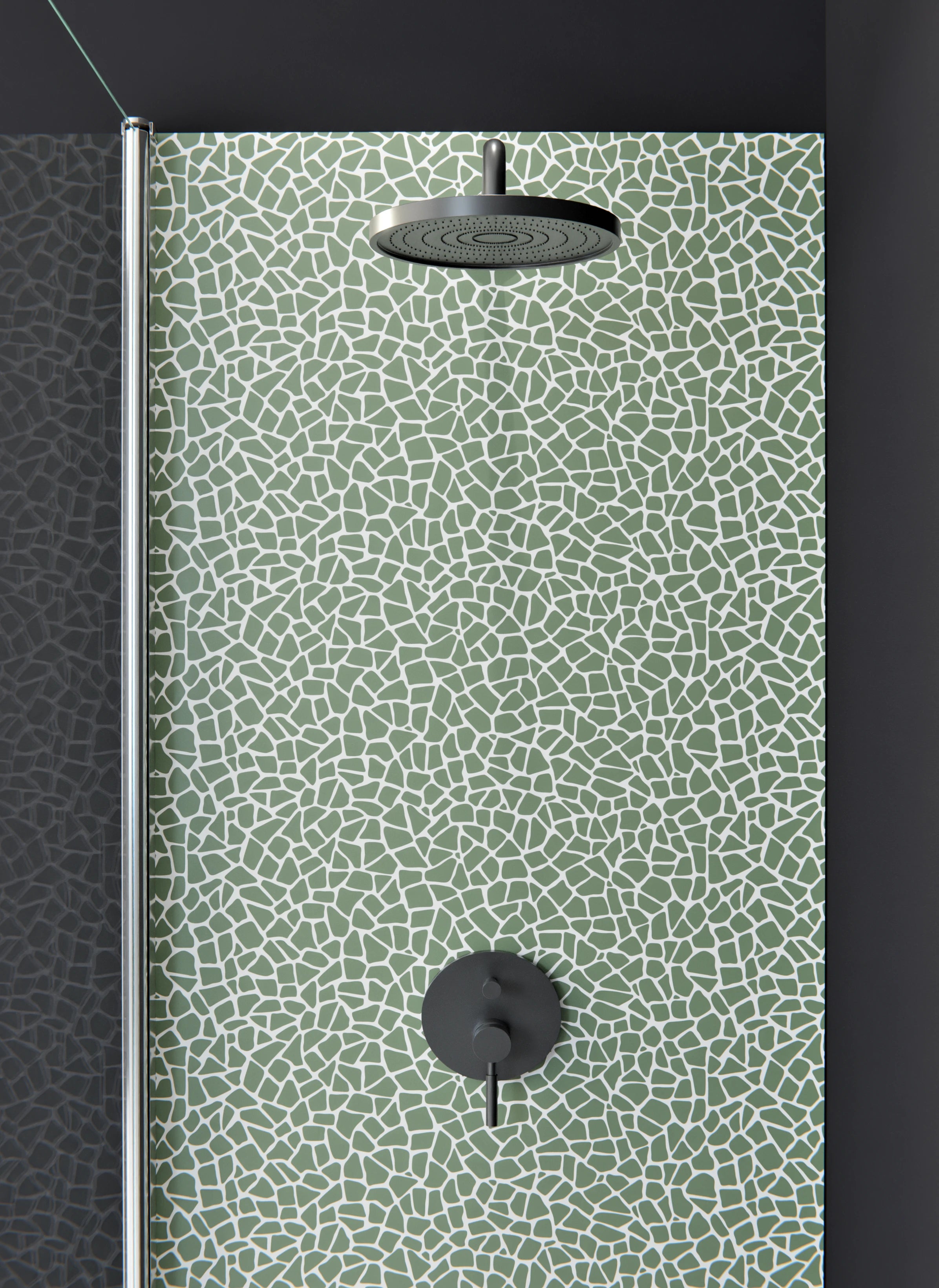 Duschrückwand - Pietre - Tessere - Oliva