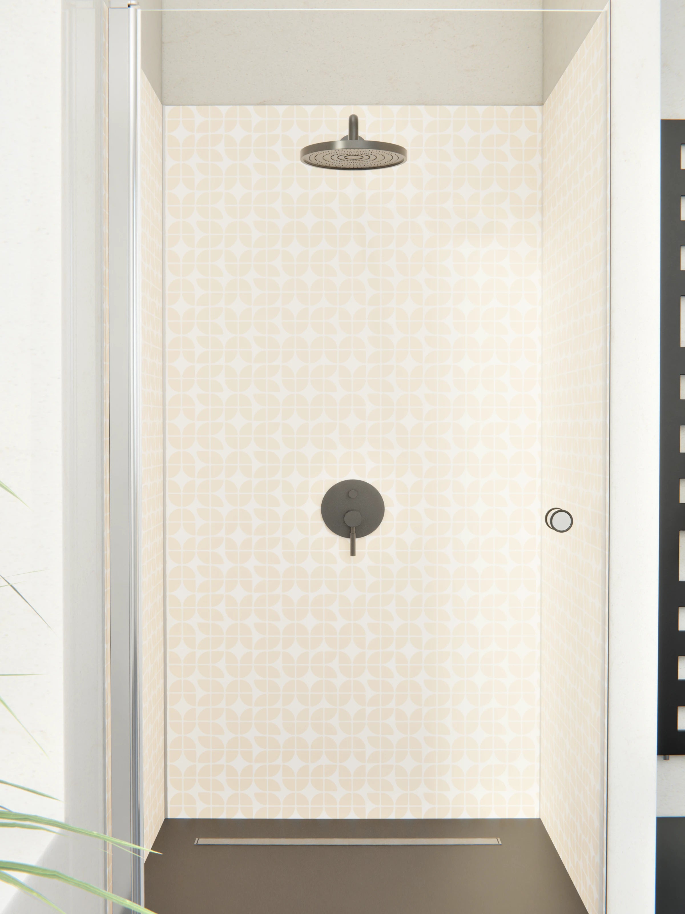 Duschrückwand - Retro - Grazia - Crema