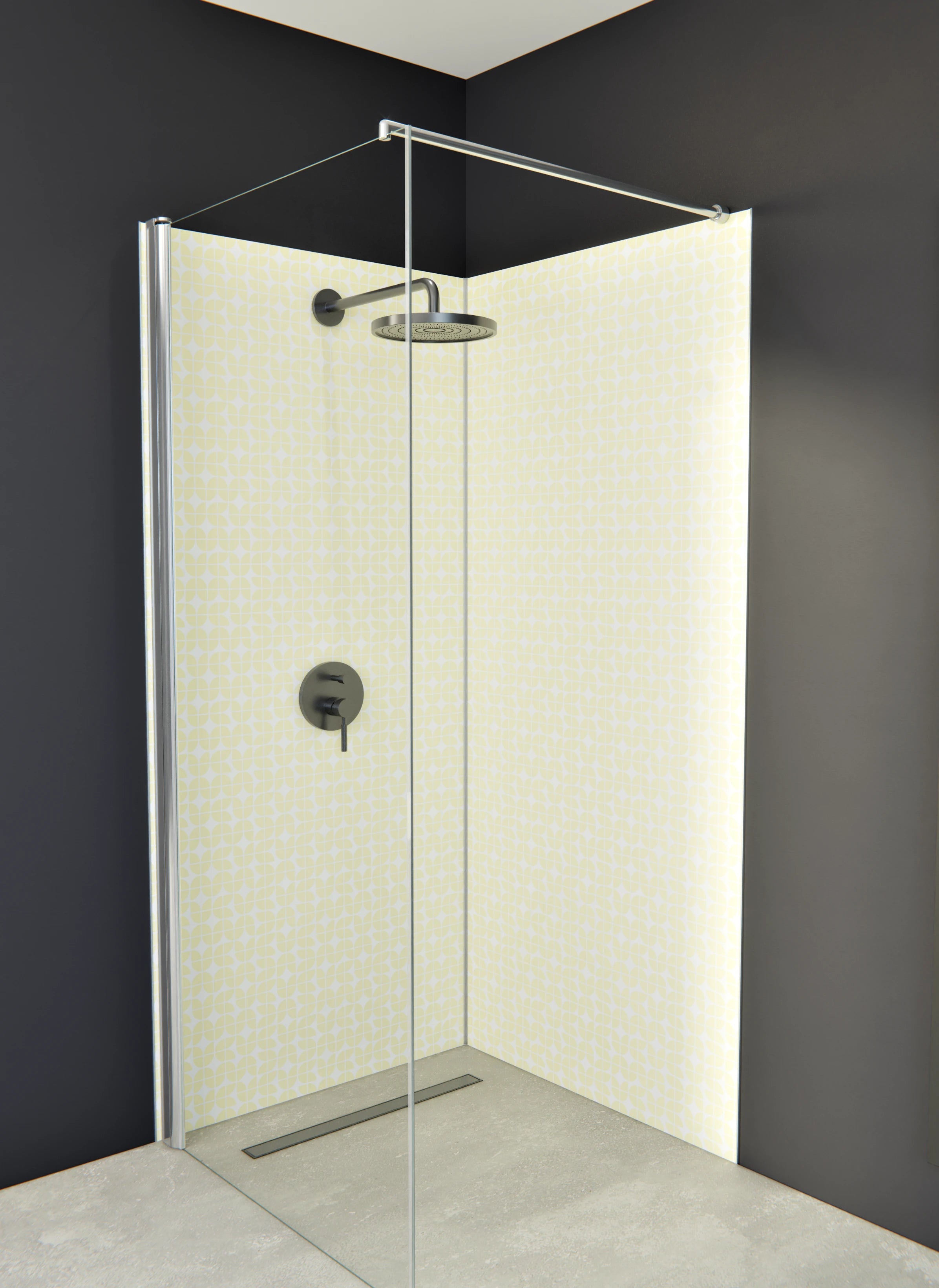Duschrückwand - Retro - Grazia - Limone crema