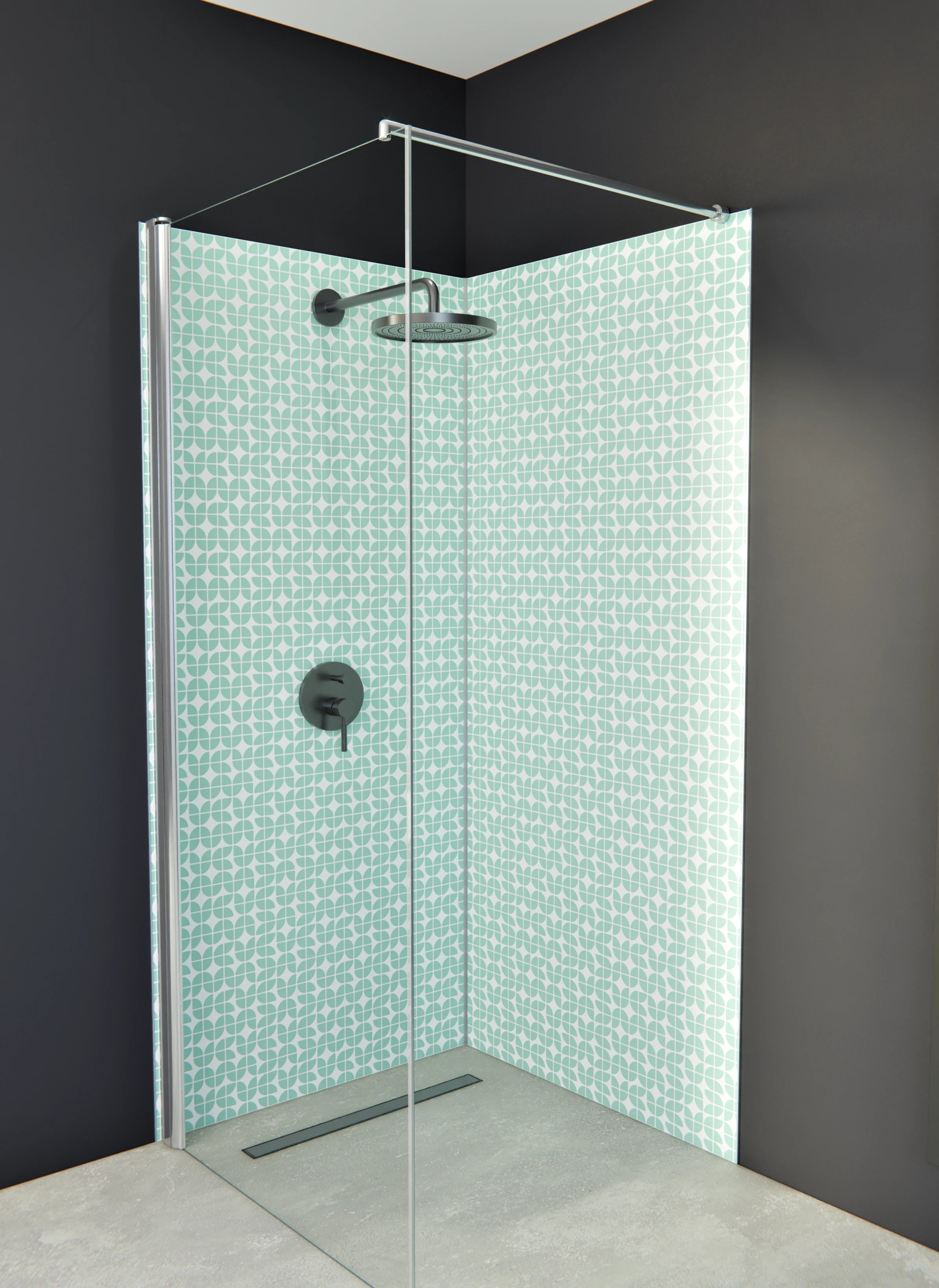 Duschrückwand - Retro - Grazia - Menta
