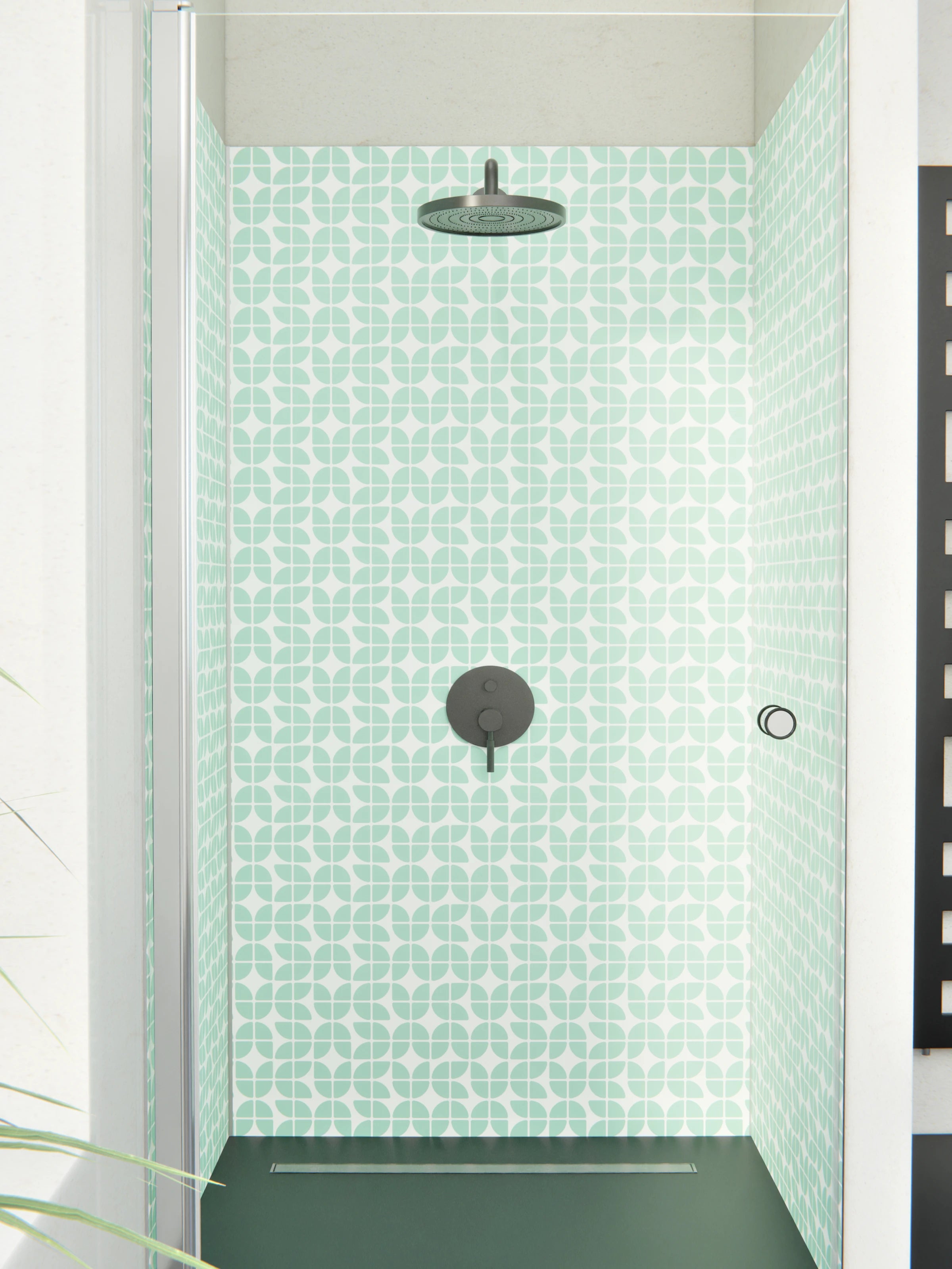 Duschrückwand - Retro - Grazia - Menta