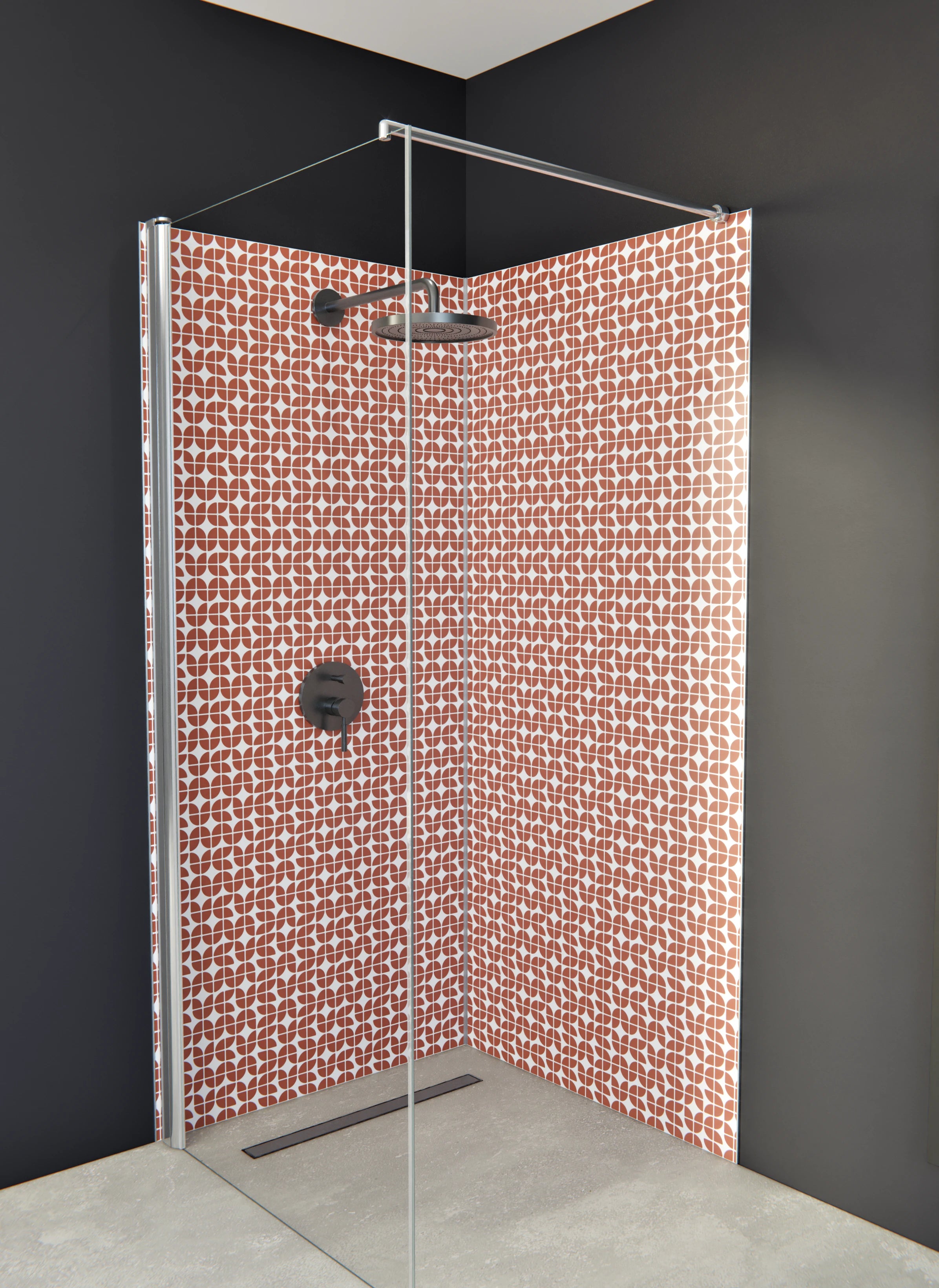 Duschrückwand - Retro - Grazia - Ruggine