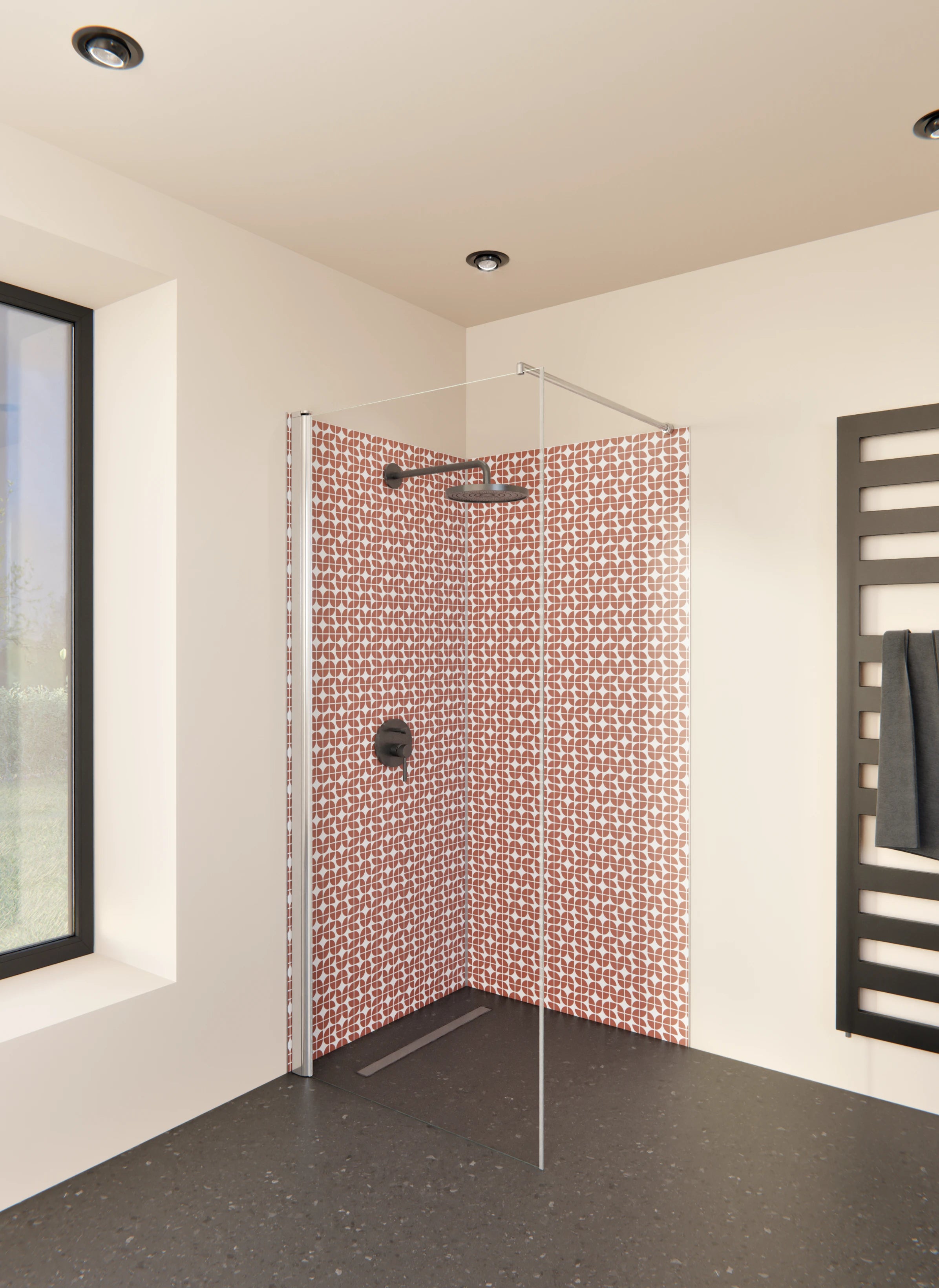 Duschrückwand - Retro - Grazia - Ruggine