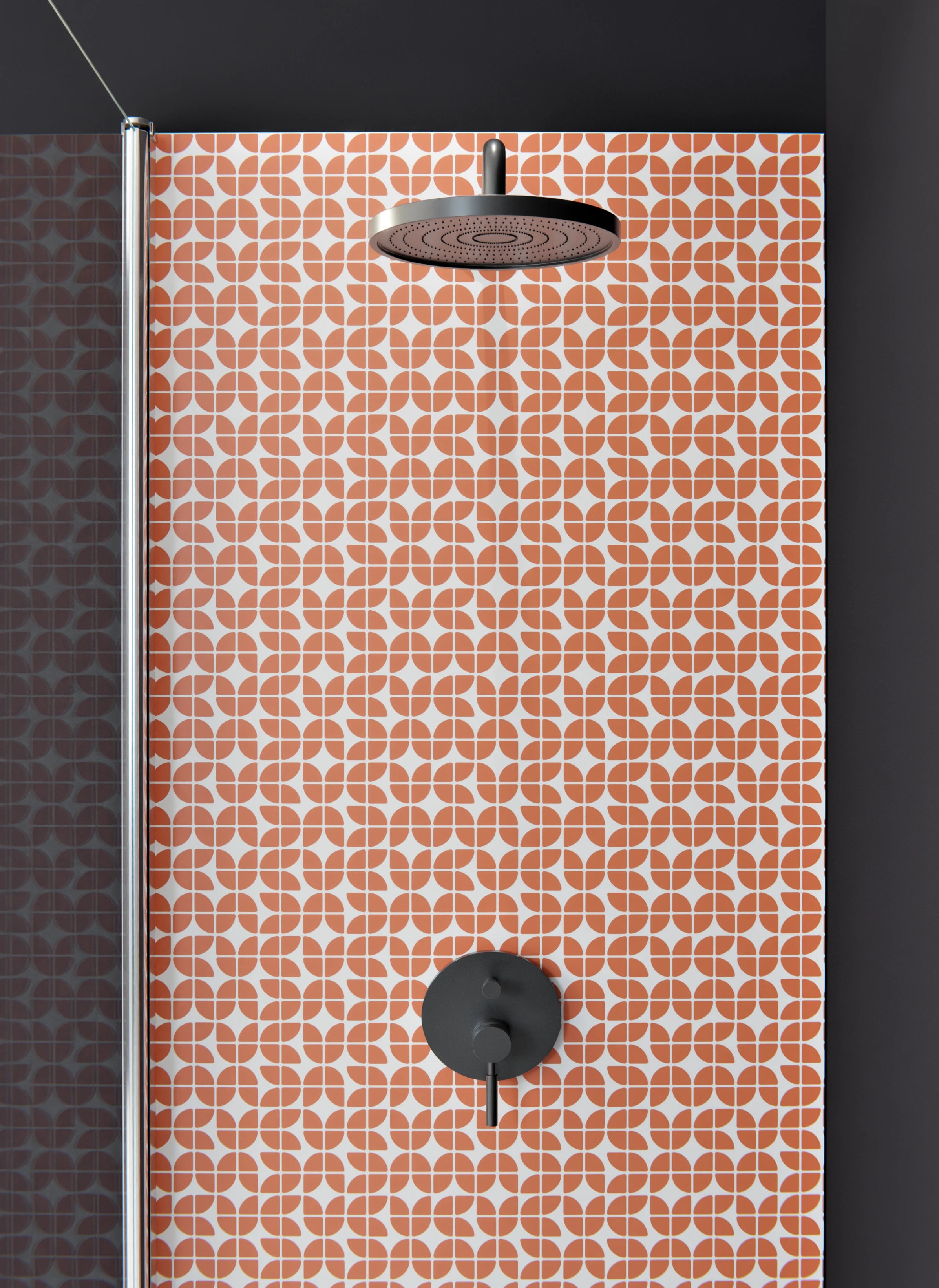 Duschrückwand - Retro - Grazia - Terracotta
