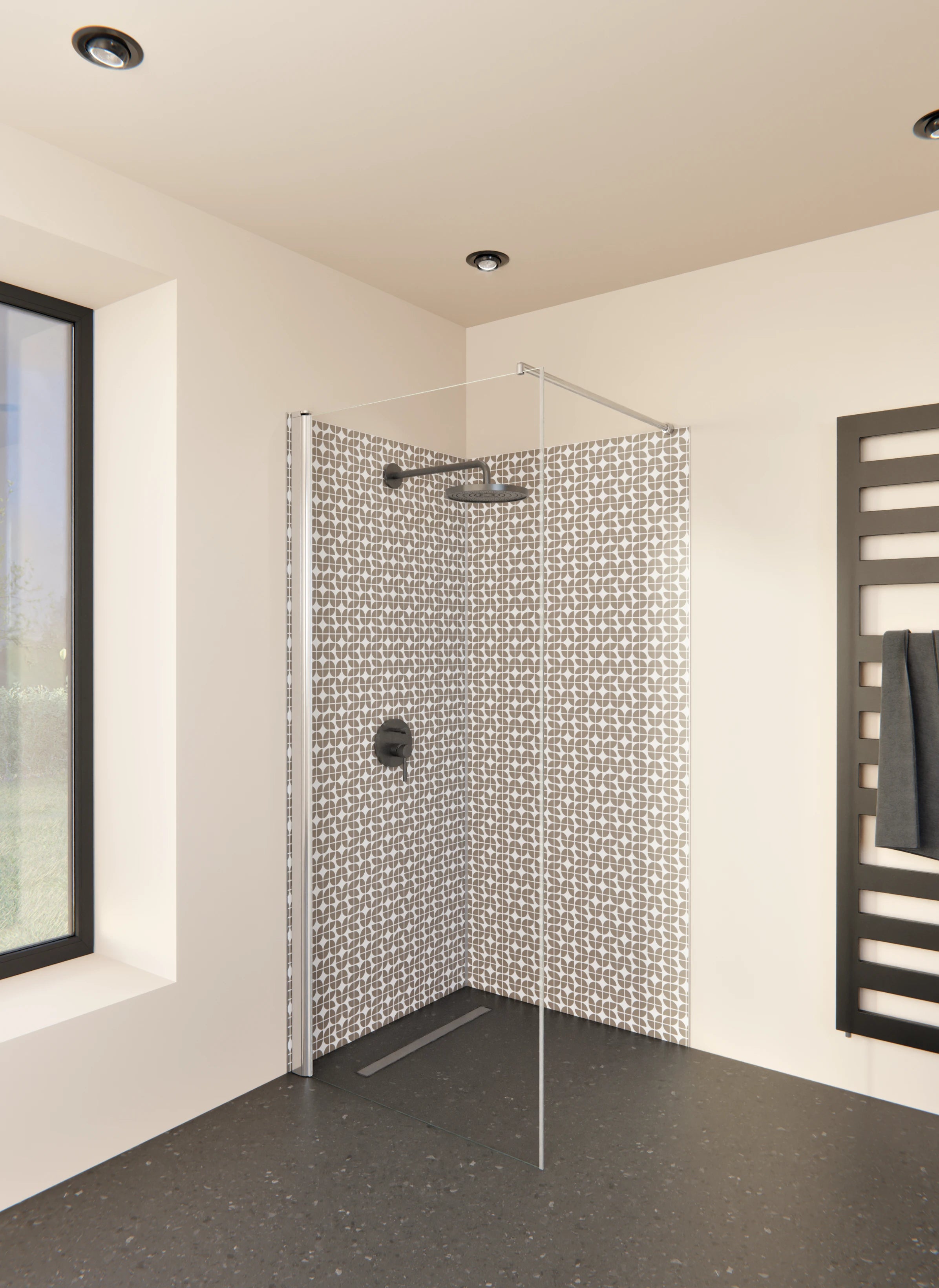 Duschrückwand - Retro - Grazia - Tortora