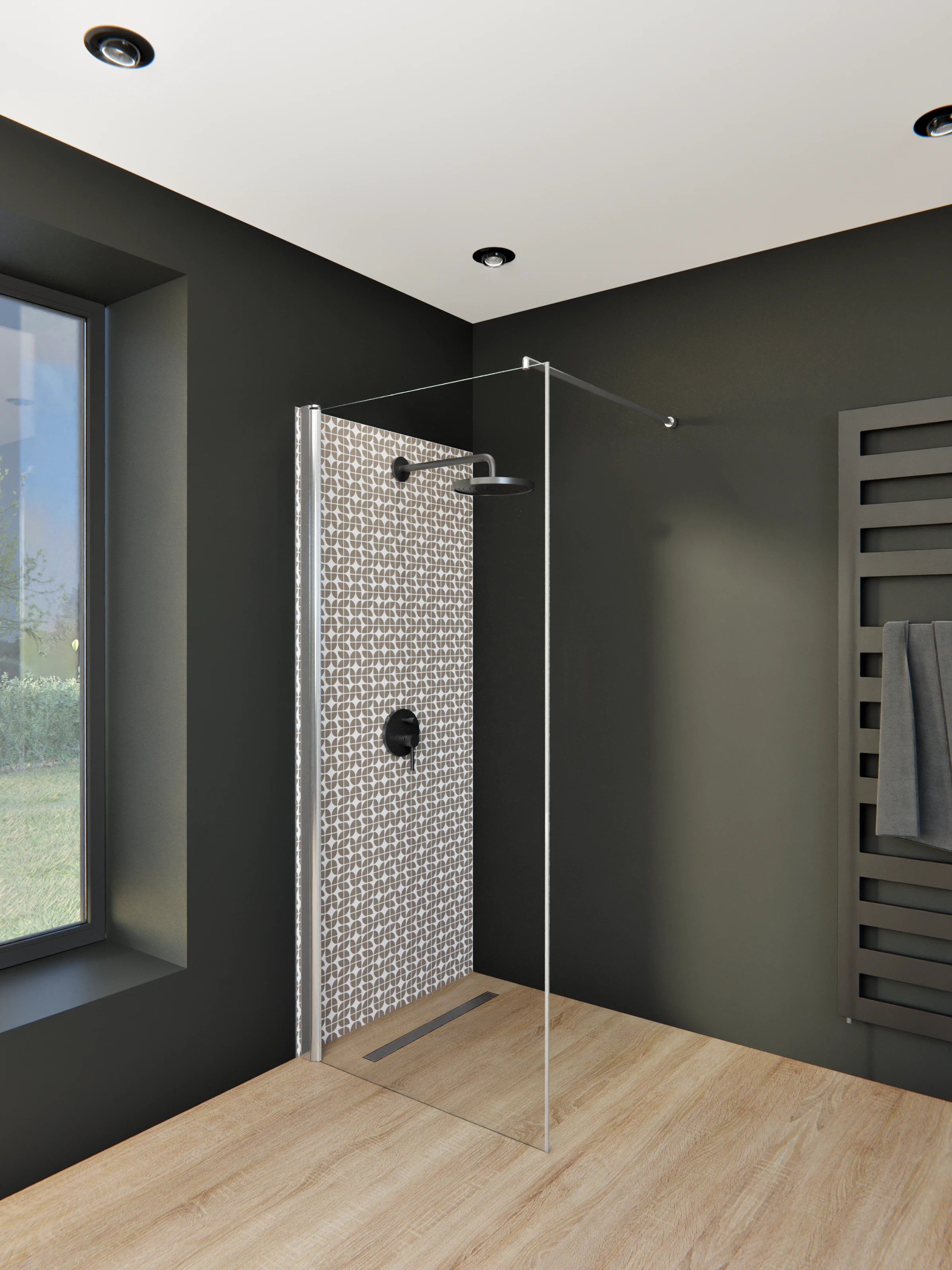 Duschrückwand - Retro - Grazia - Tortora