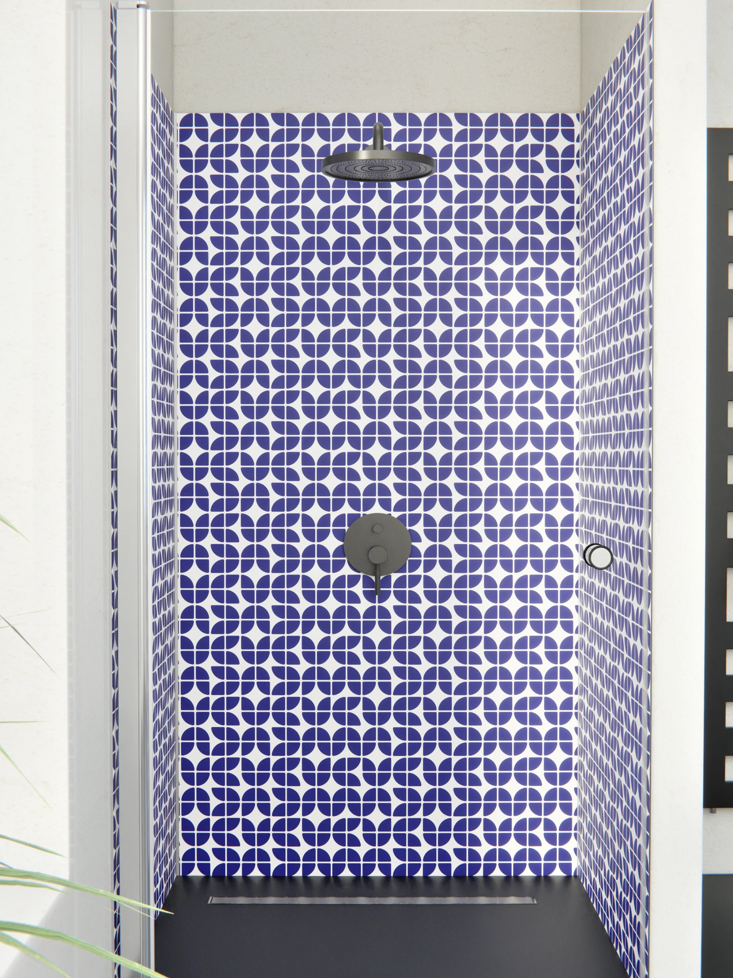 Duschrückwand - Retro - Grazia - Zaffiro