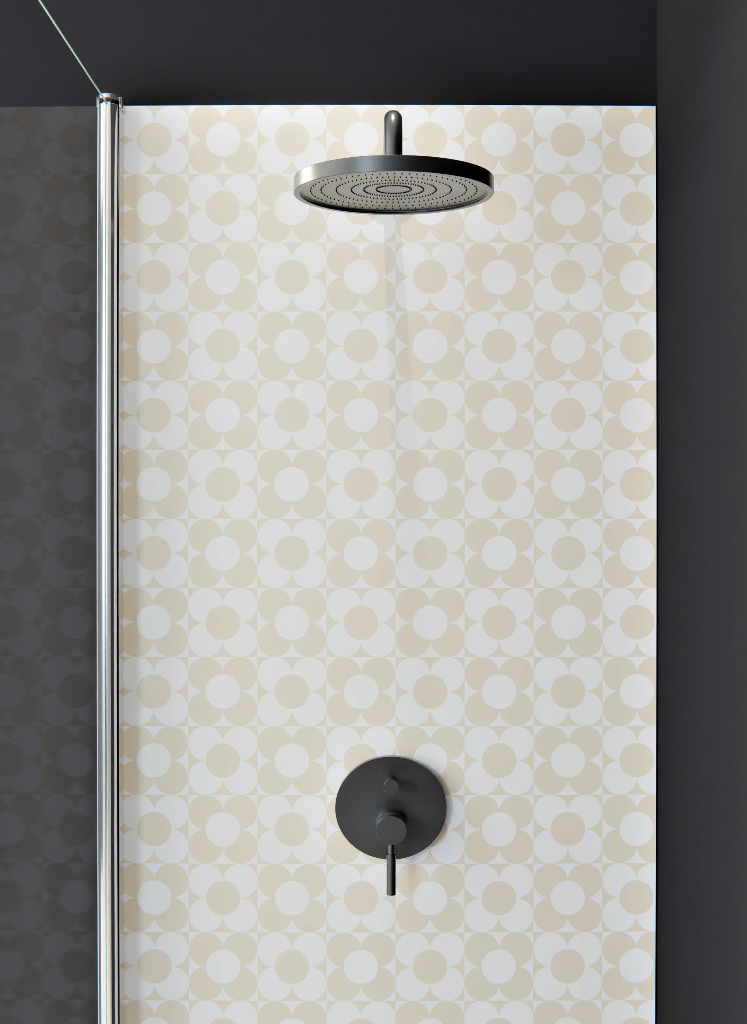 Duschrückwand - Retro - Primavera - Crema