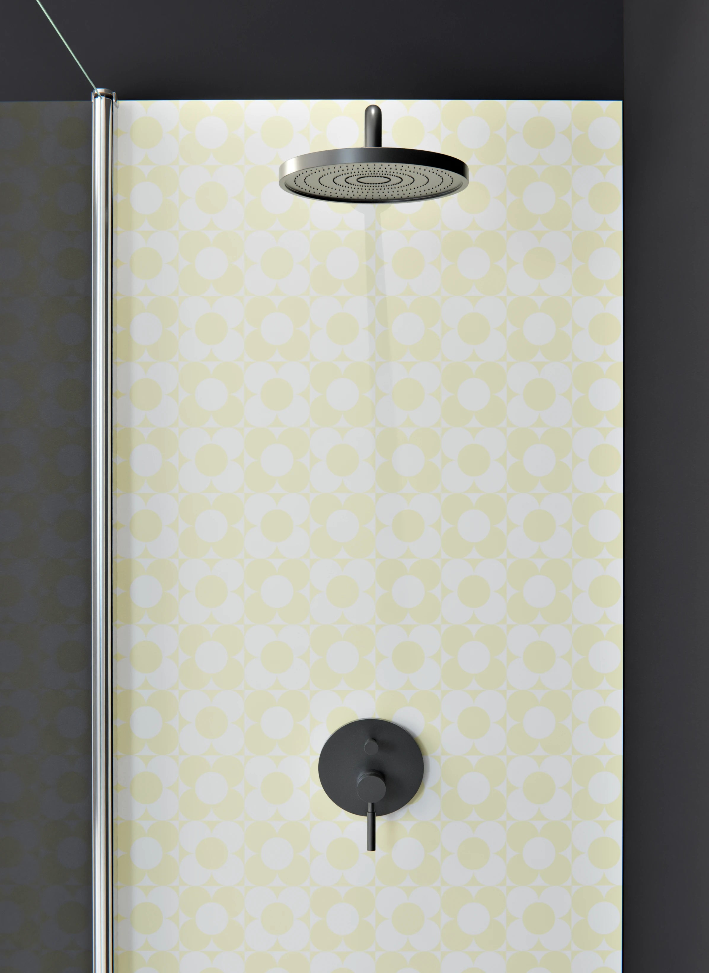 Duschrückwand - Retro - Primavera - Limone crema