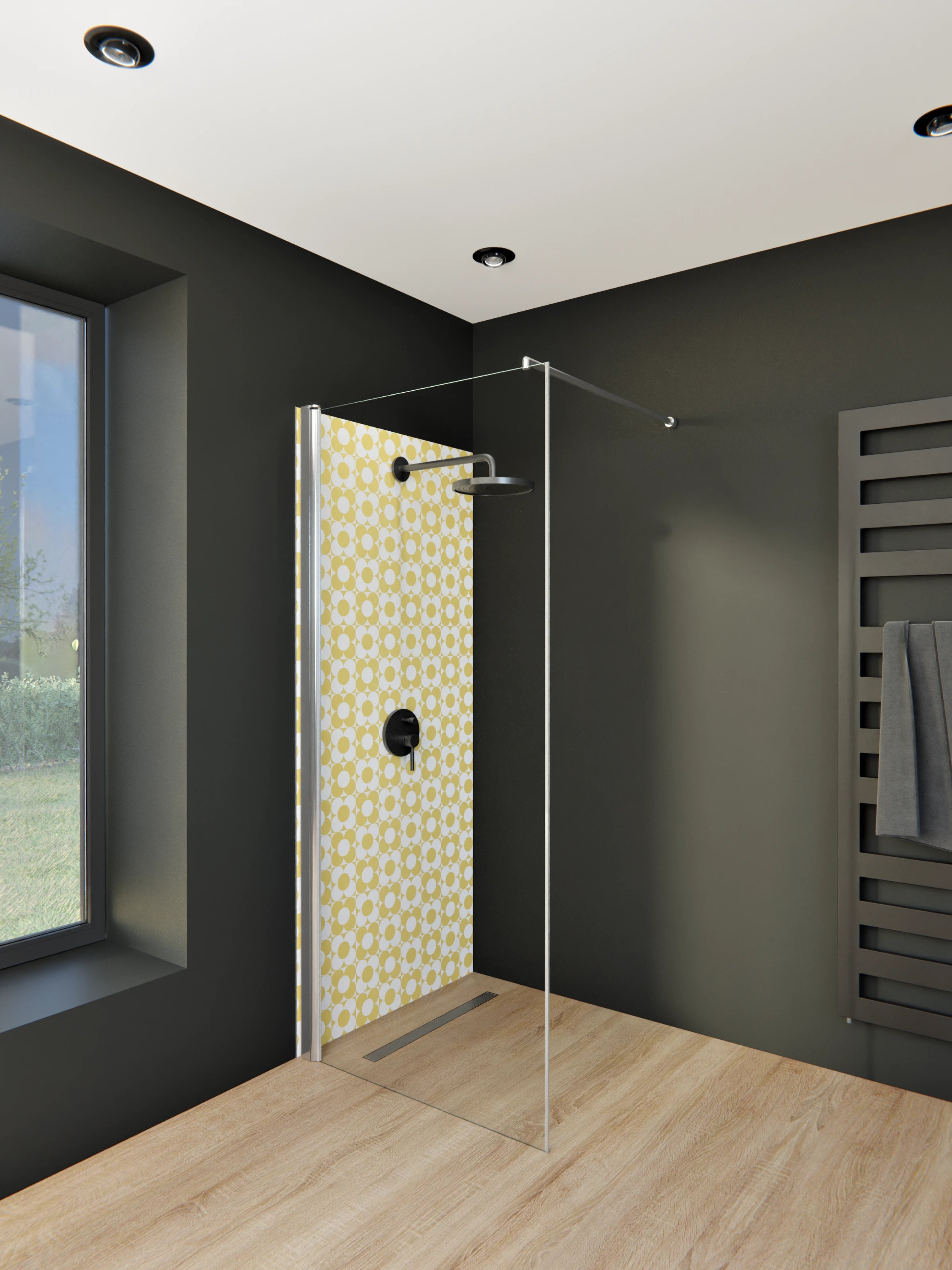 Duschrückwand - Retro - Primavera - Oro