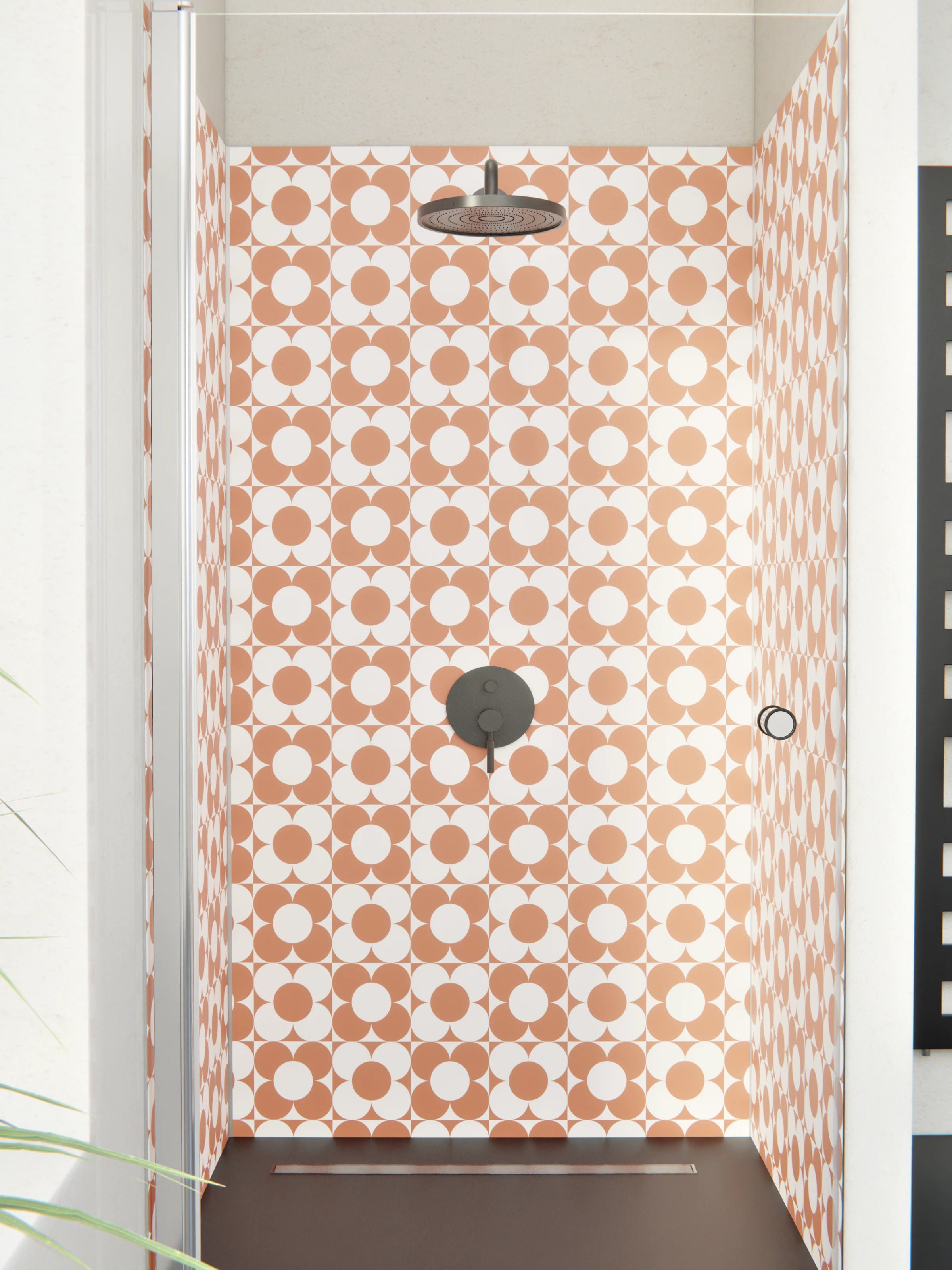 Duschrückwand - Retro - Primavera - Terracotta