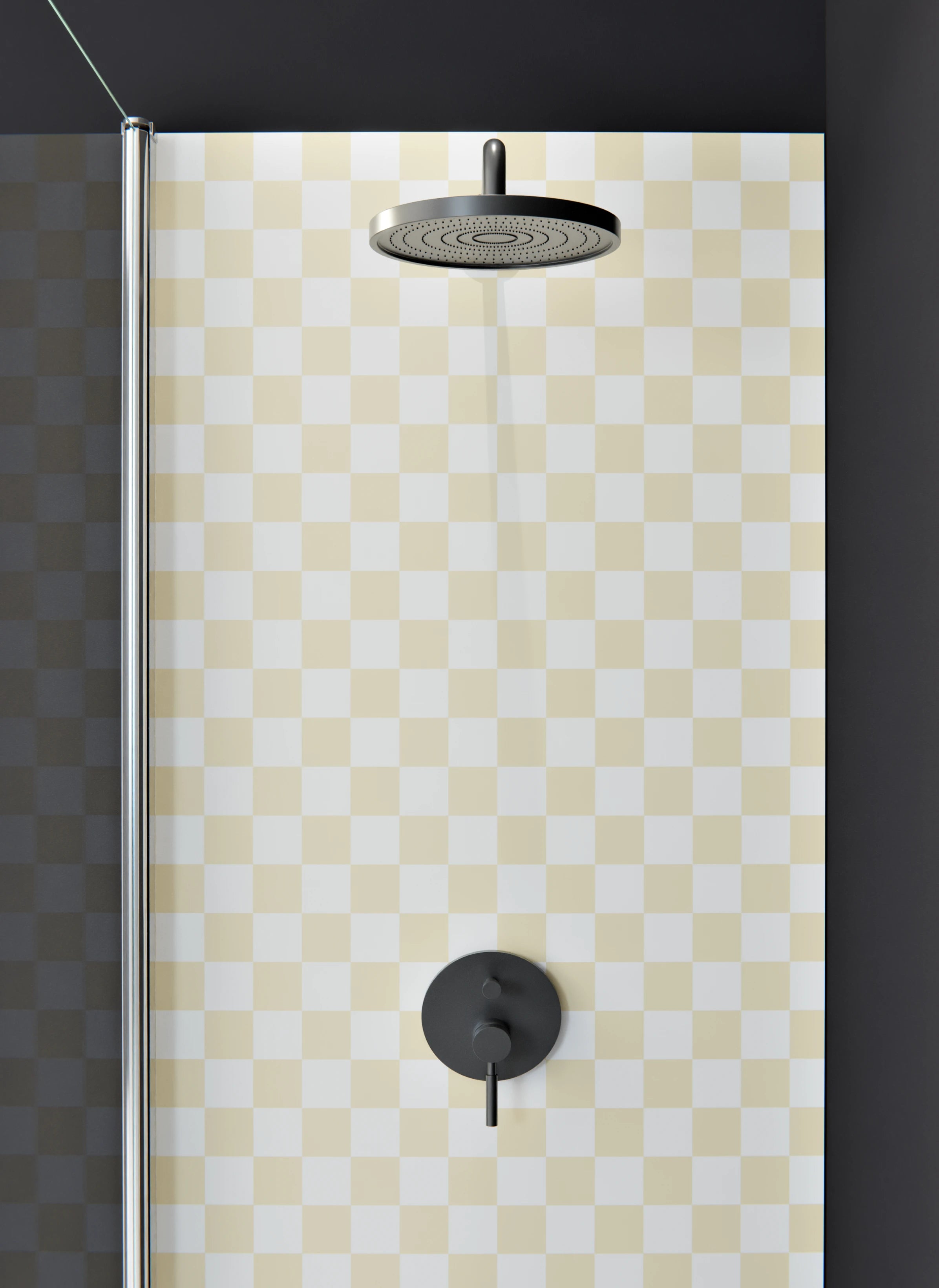 Duschrückwand - Retro - Scacco - Avorio - Scacco