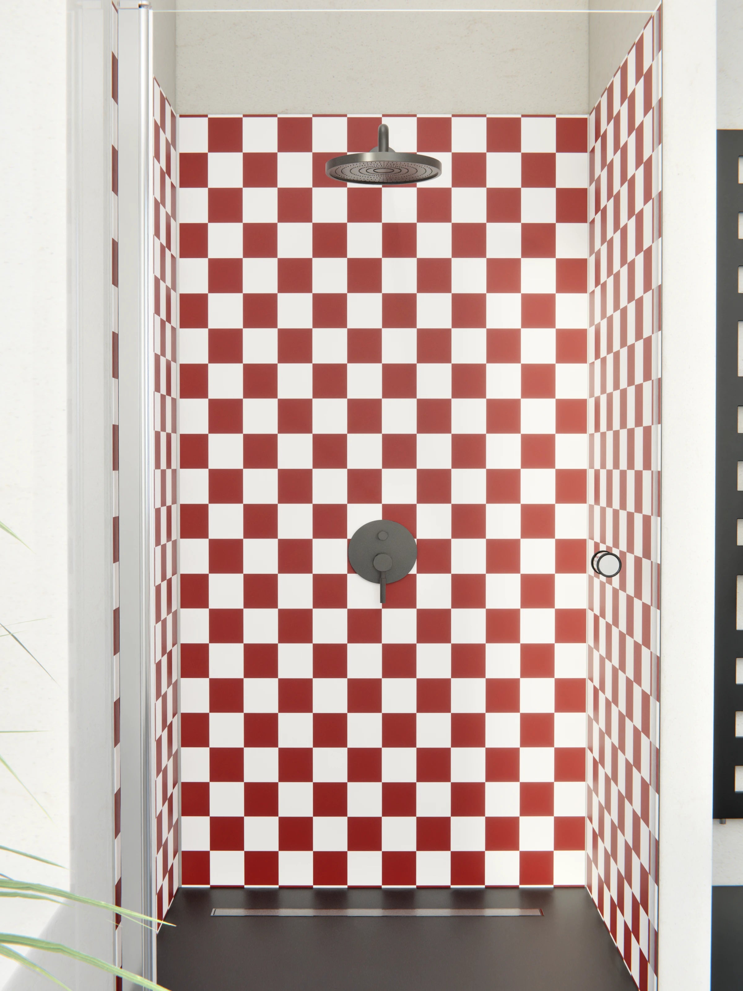 Duschrückwand - Retro - Scacco - Granata - Scacco
