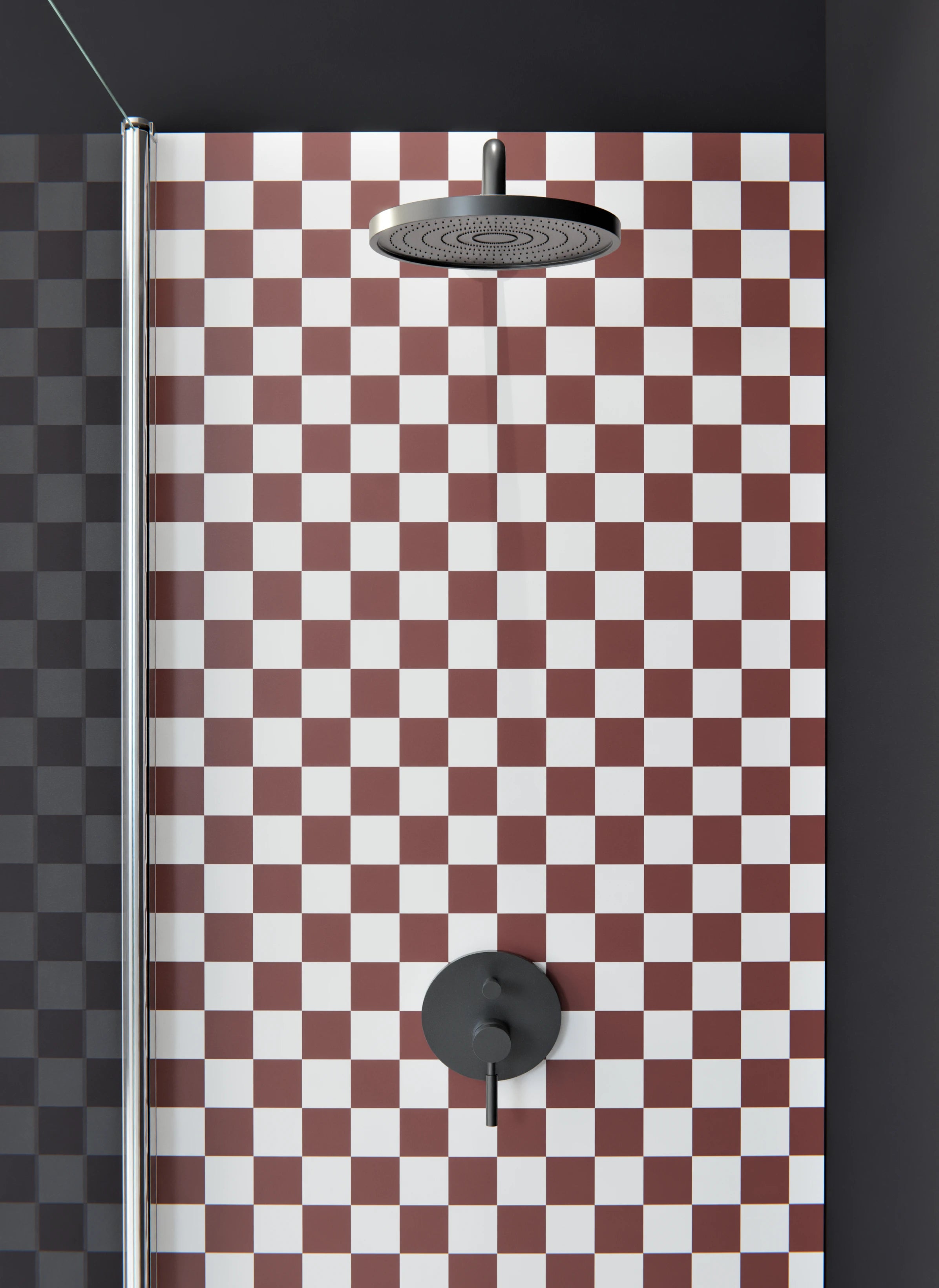Duschrückwand - Retro - Scacco - Mattone - Scacco