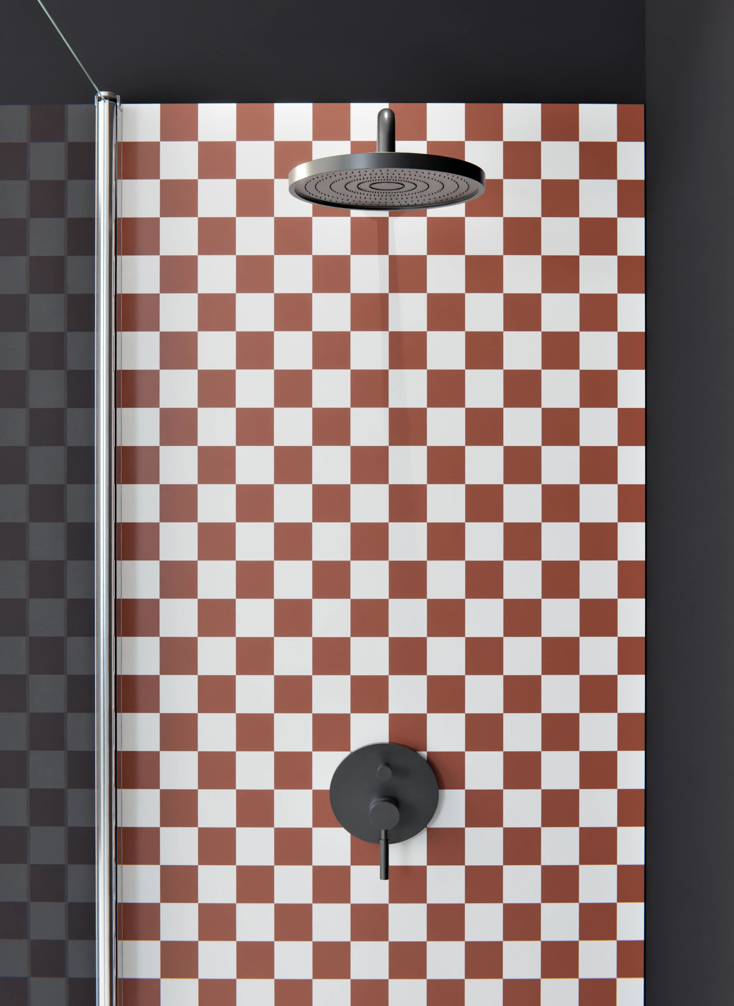 Duschrückwand - Retro - Scacco - Ruggine - Scacco