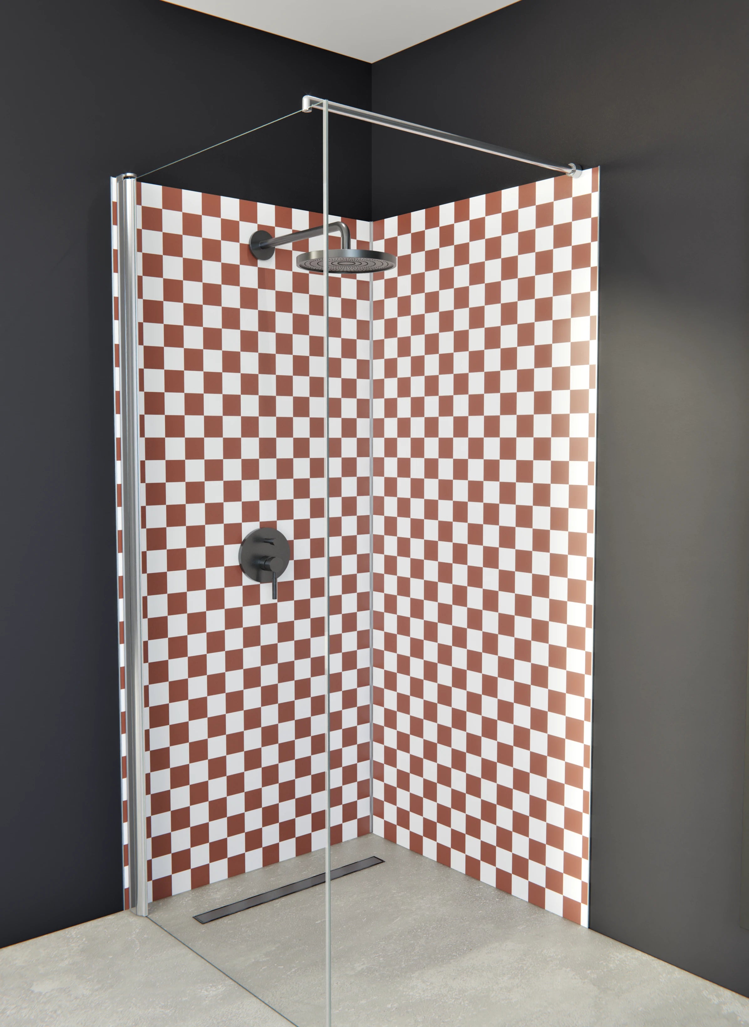 Duschrückwand - Retro - Scacco - Ruggine - Scacco