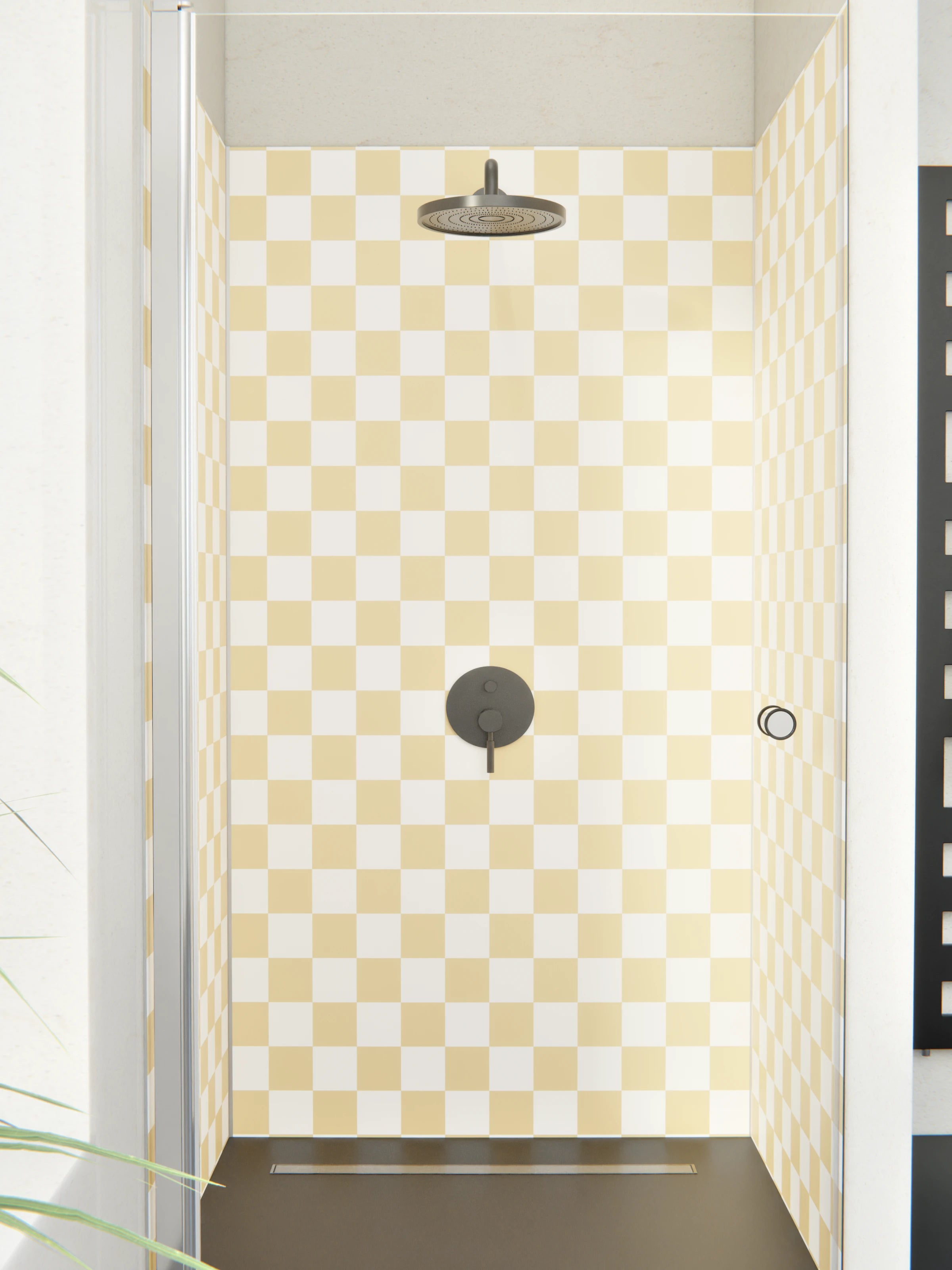 Duschrückwand - Retro - Scacco - Sabbia - Scacco