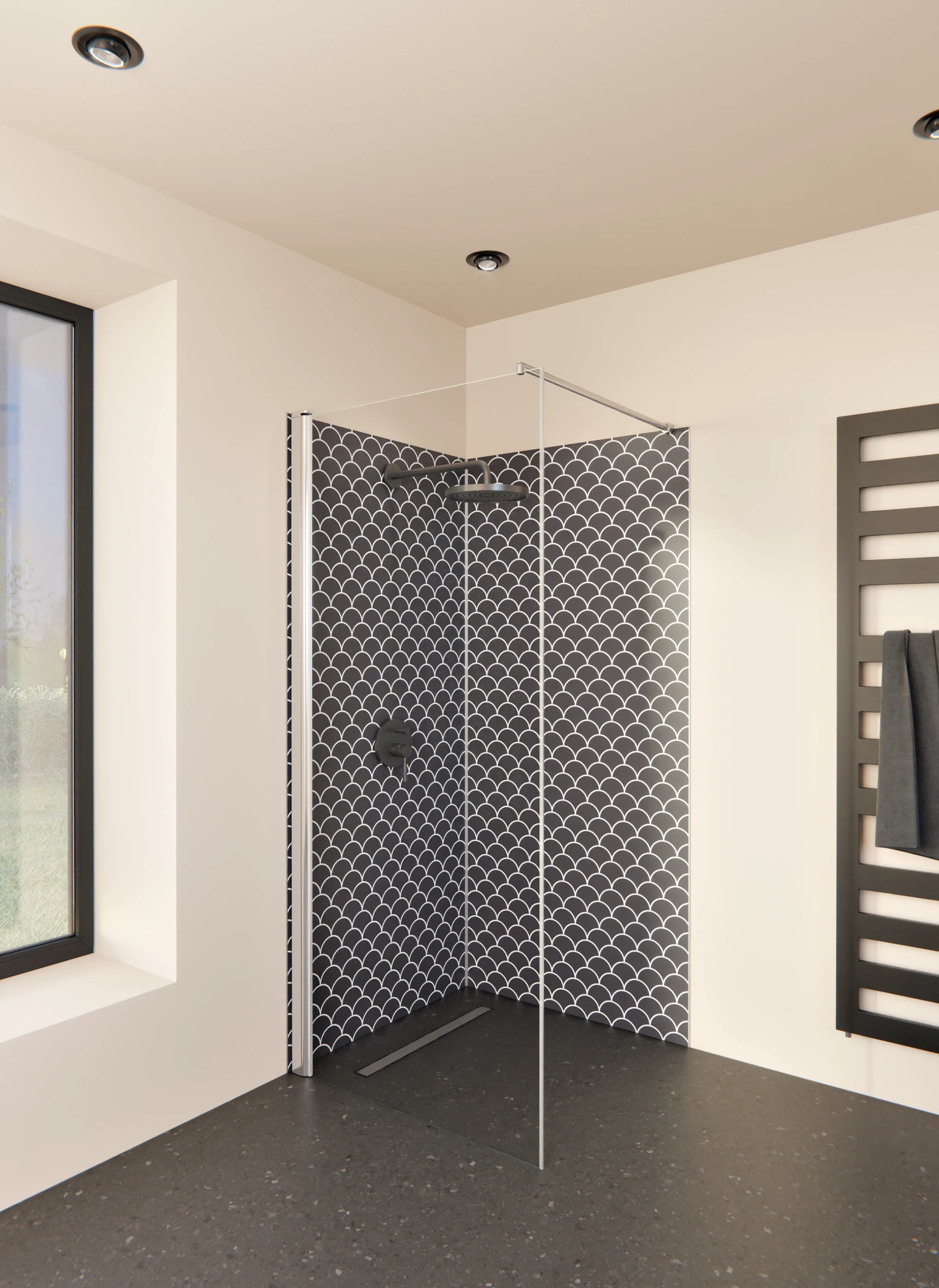 Duschrückwand - Simmetria - Imperiale - Antracite