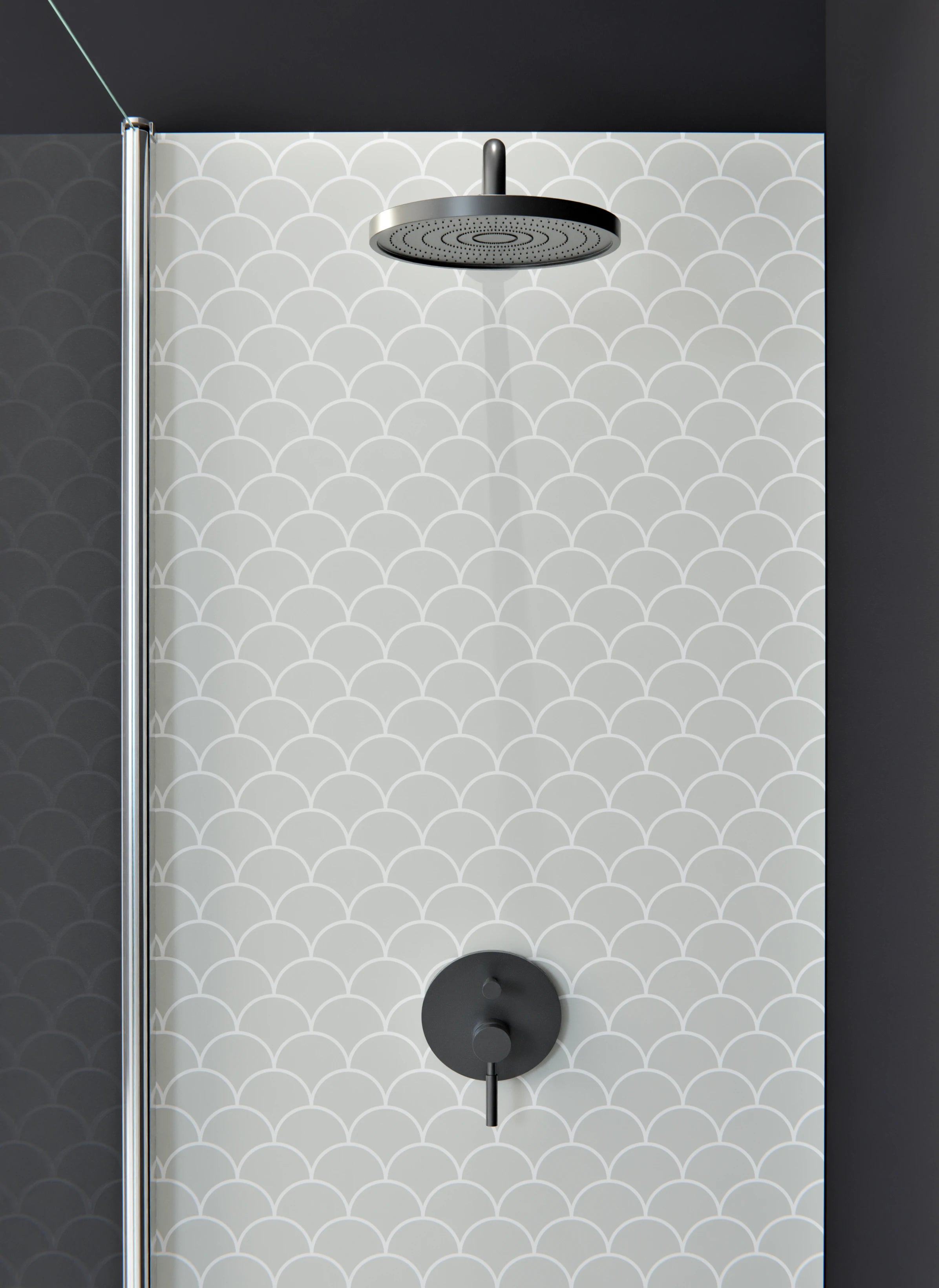Duschrückwand - Simmetria - Imperiale - Argento