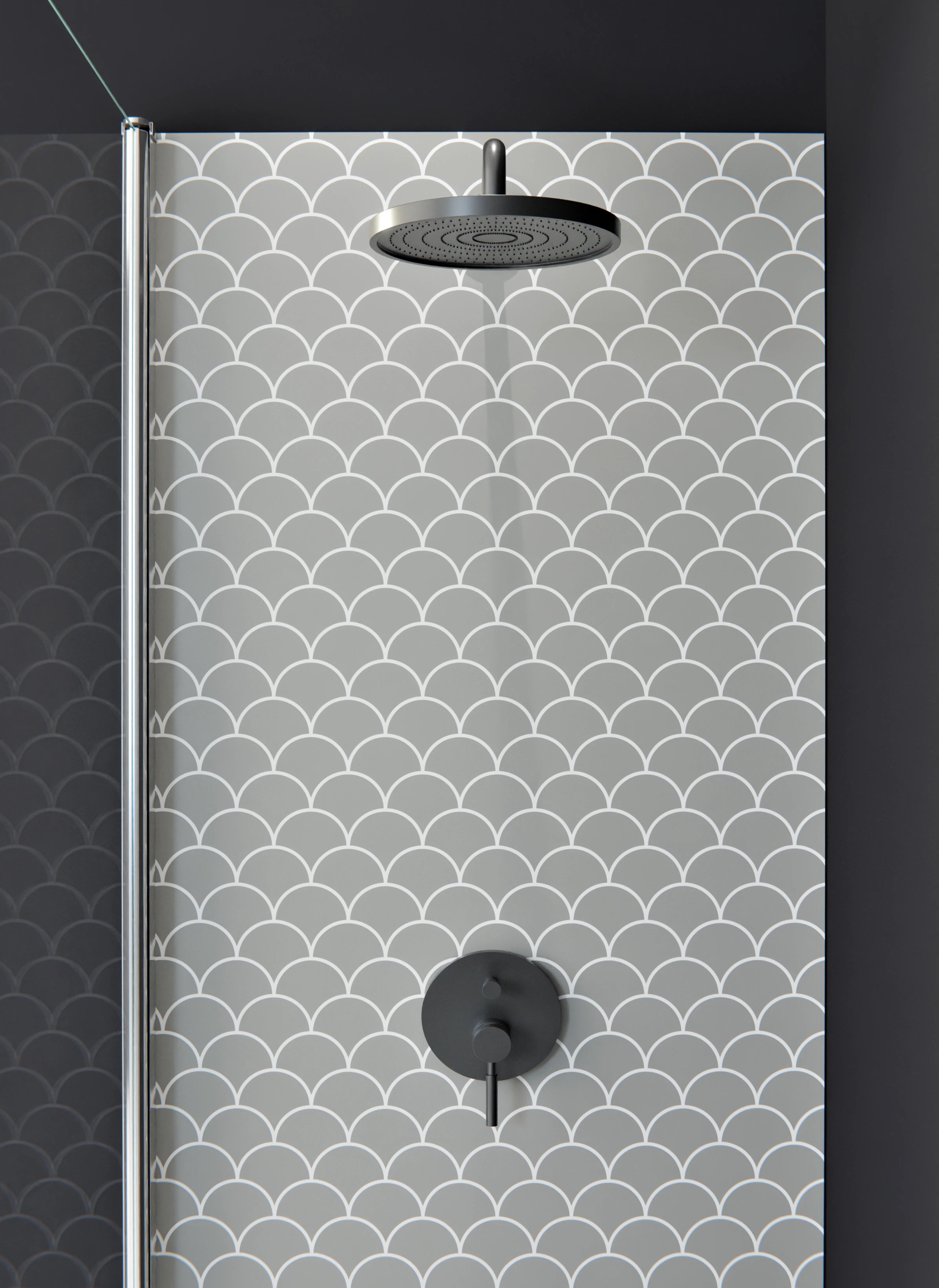 Duschrückwand - Simmetria - Imperiale - Cemento
